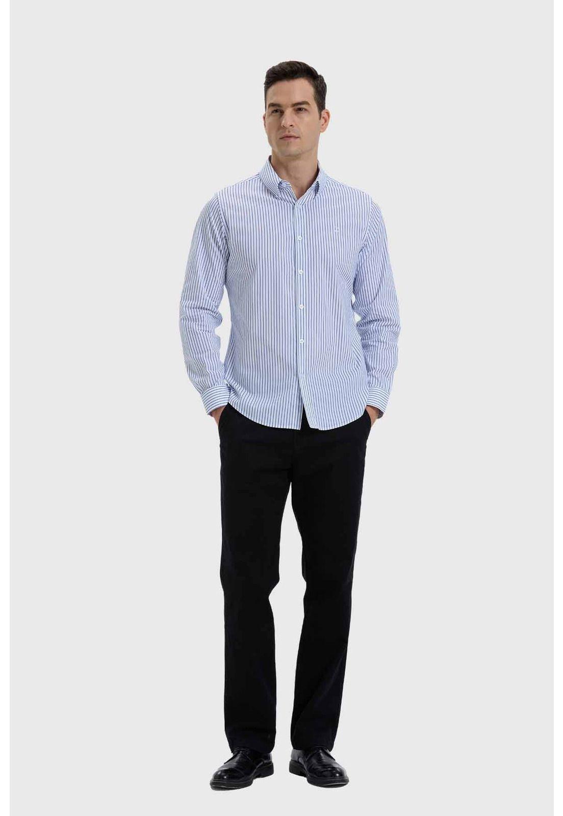 Camisa Hombre Slim Fit Rayas Blanco-3