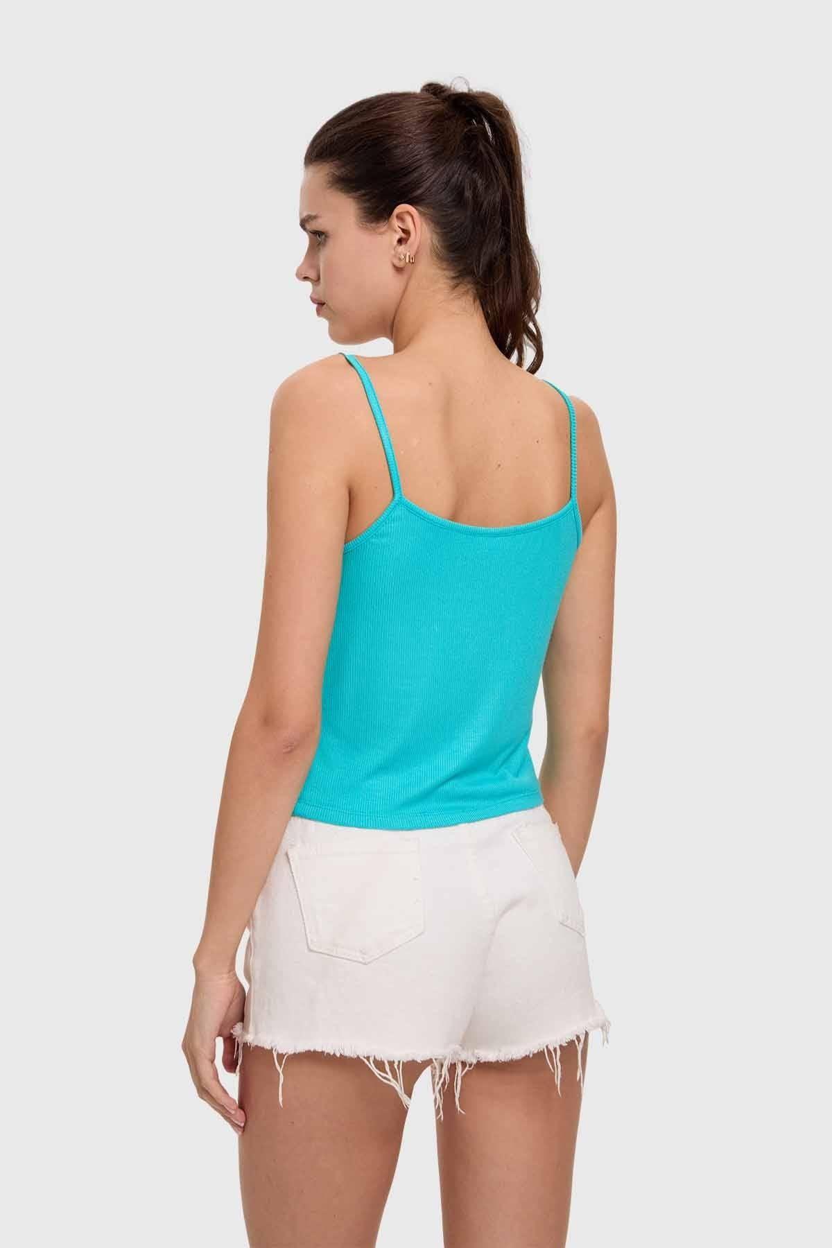 Polera Mujer Pabilo Crop Aqua-2