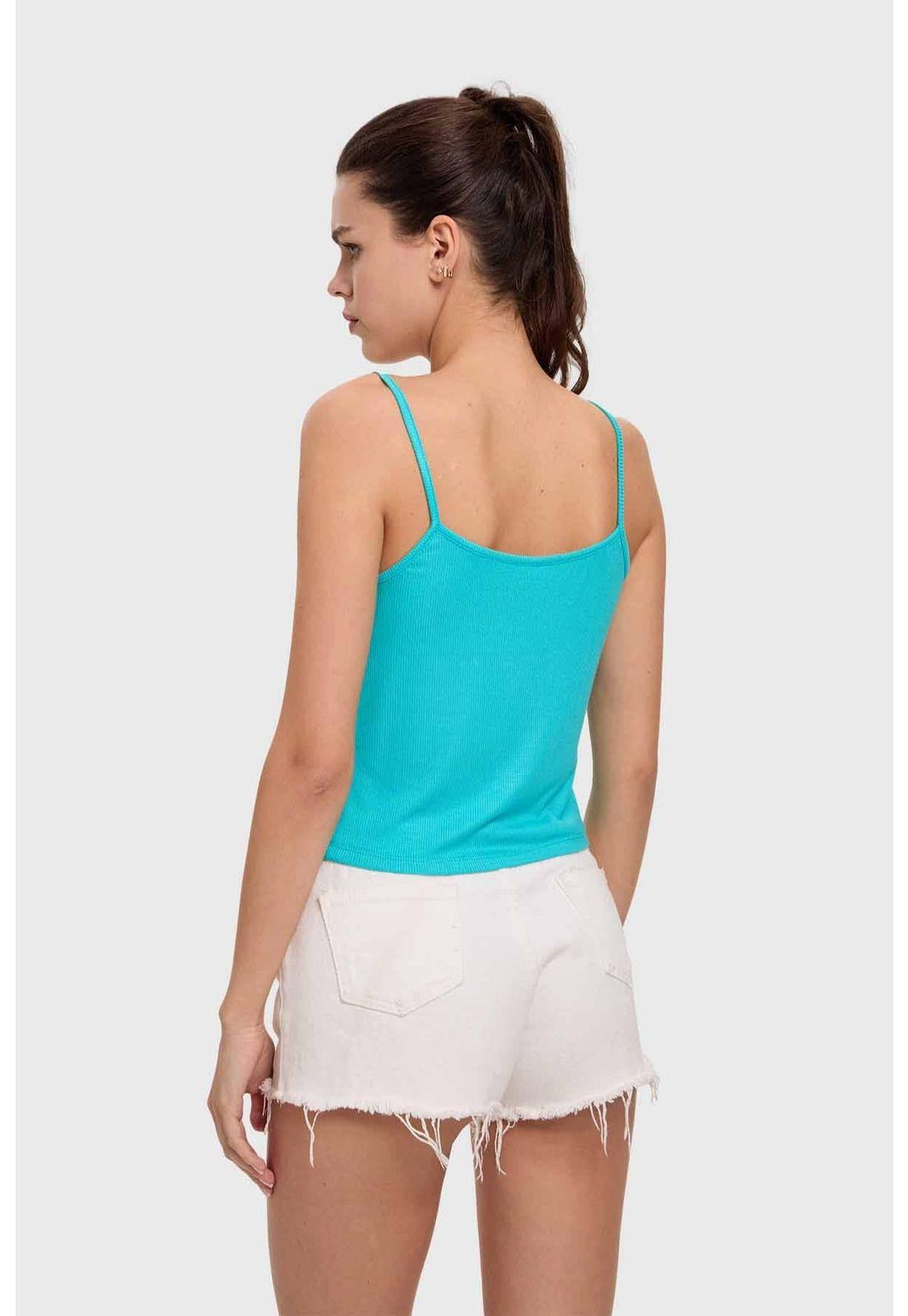 Polera Mujer Pabilo Crop Aqua-2