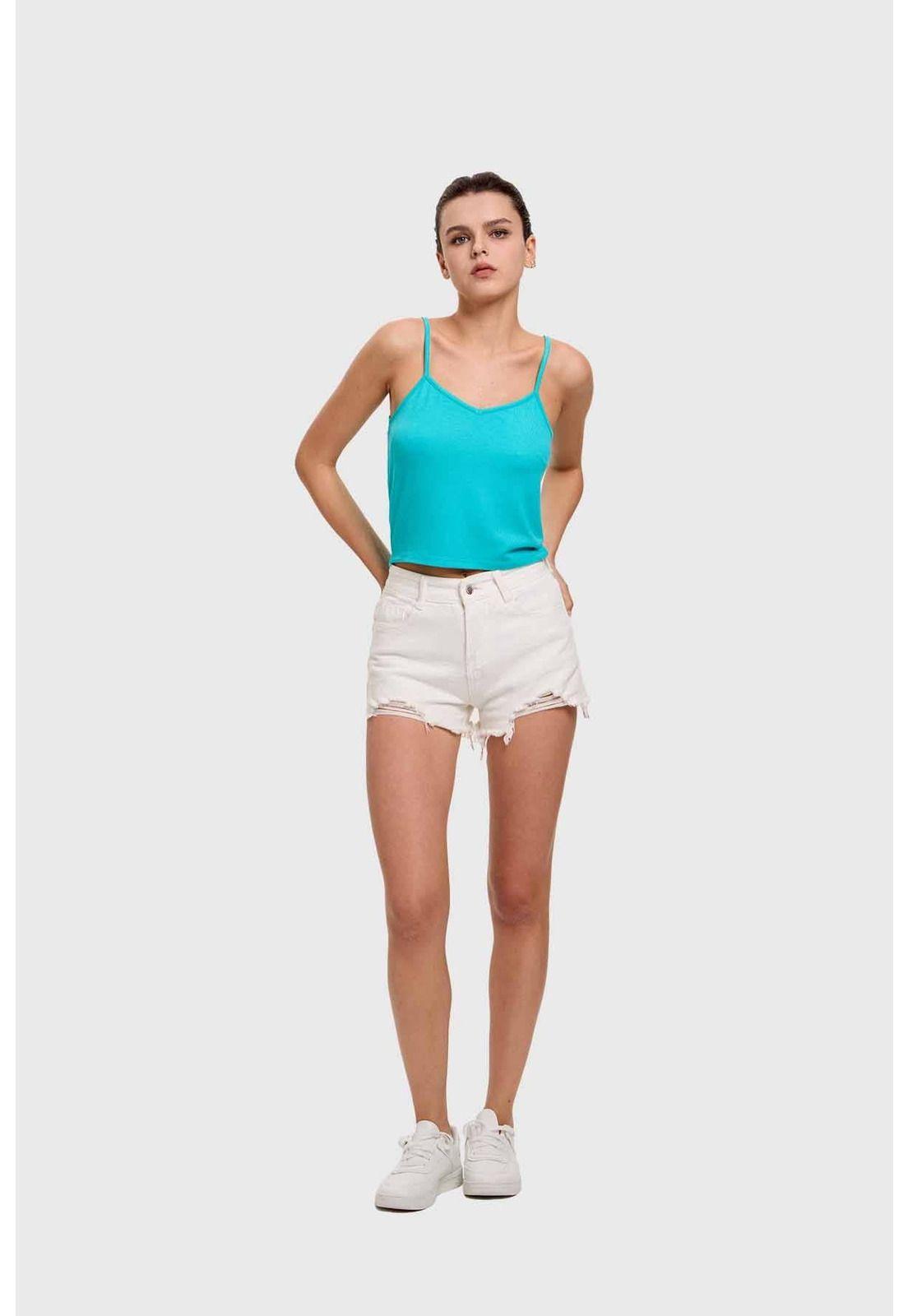 Polera Mujer Pabilo Crop Aqua-3