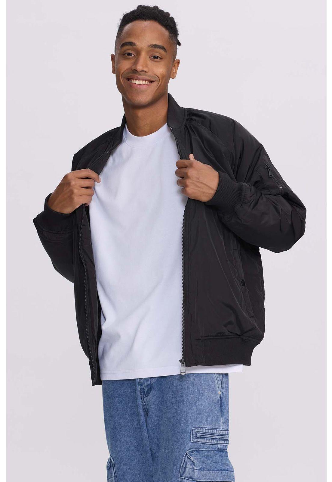 Chaqueta Hombre Bomber Negro - lll-0