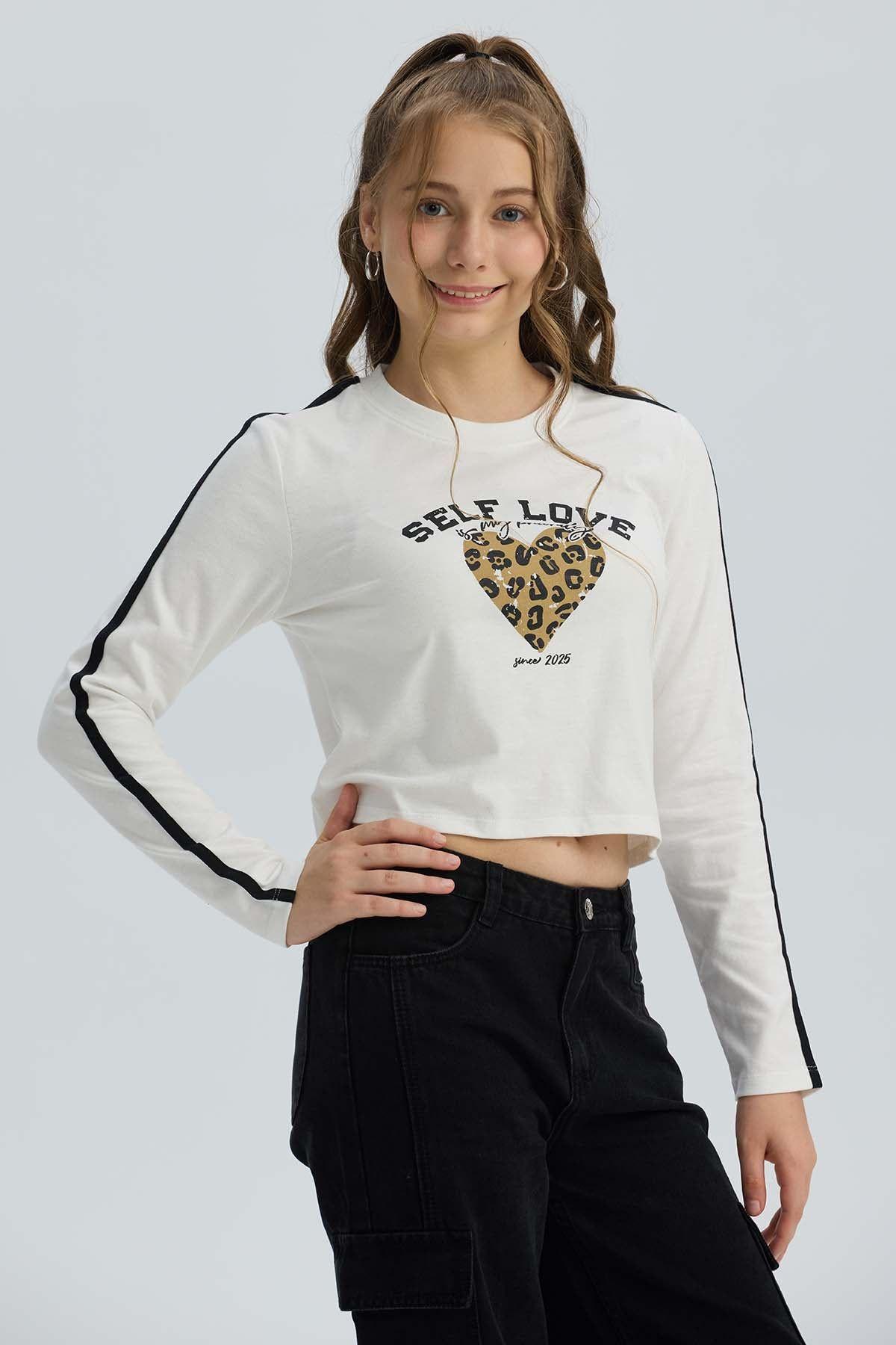 Polera Niña Bordado Parche Blanco-0