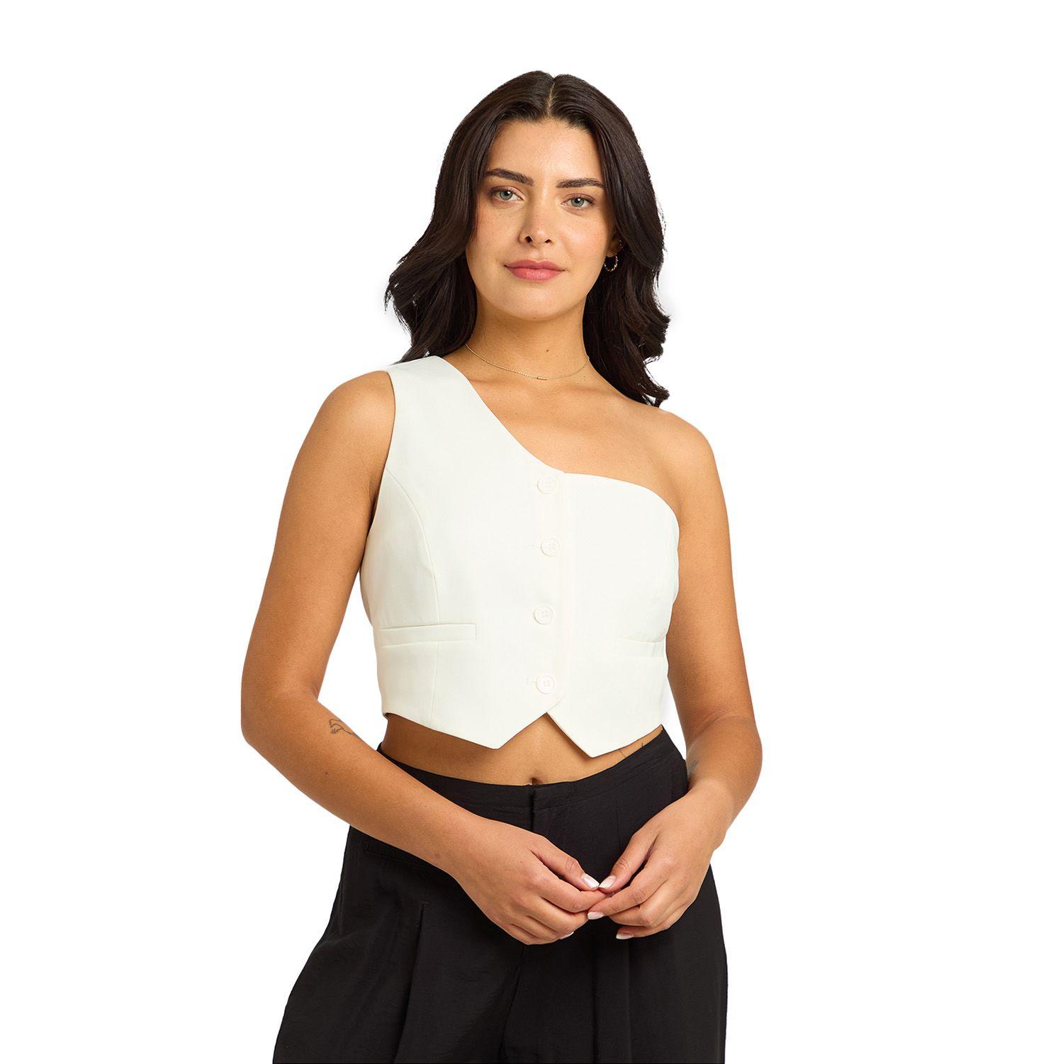 Blusa Mujer Gillette Asimétrico Crudo Fashions Park-0