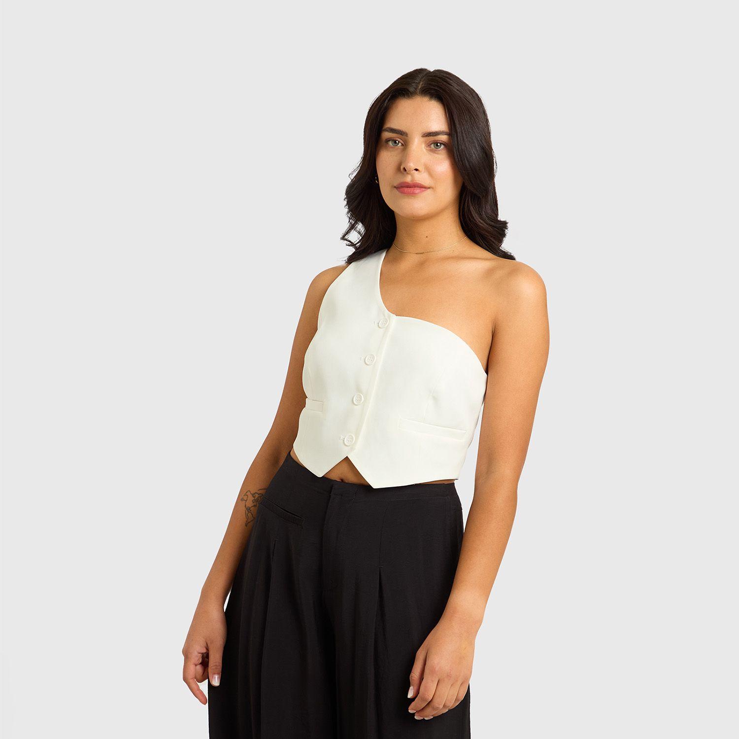 Blusa Mujer Gillette Asimétrico Crudo Fashions Park-1