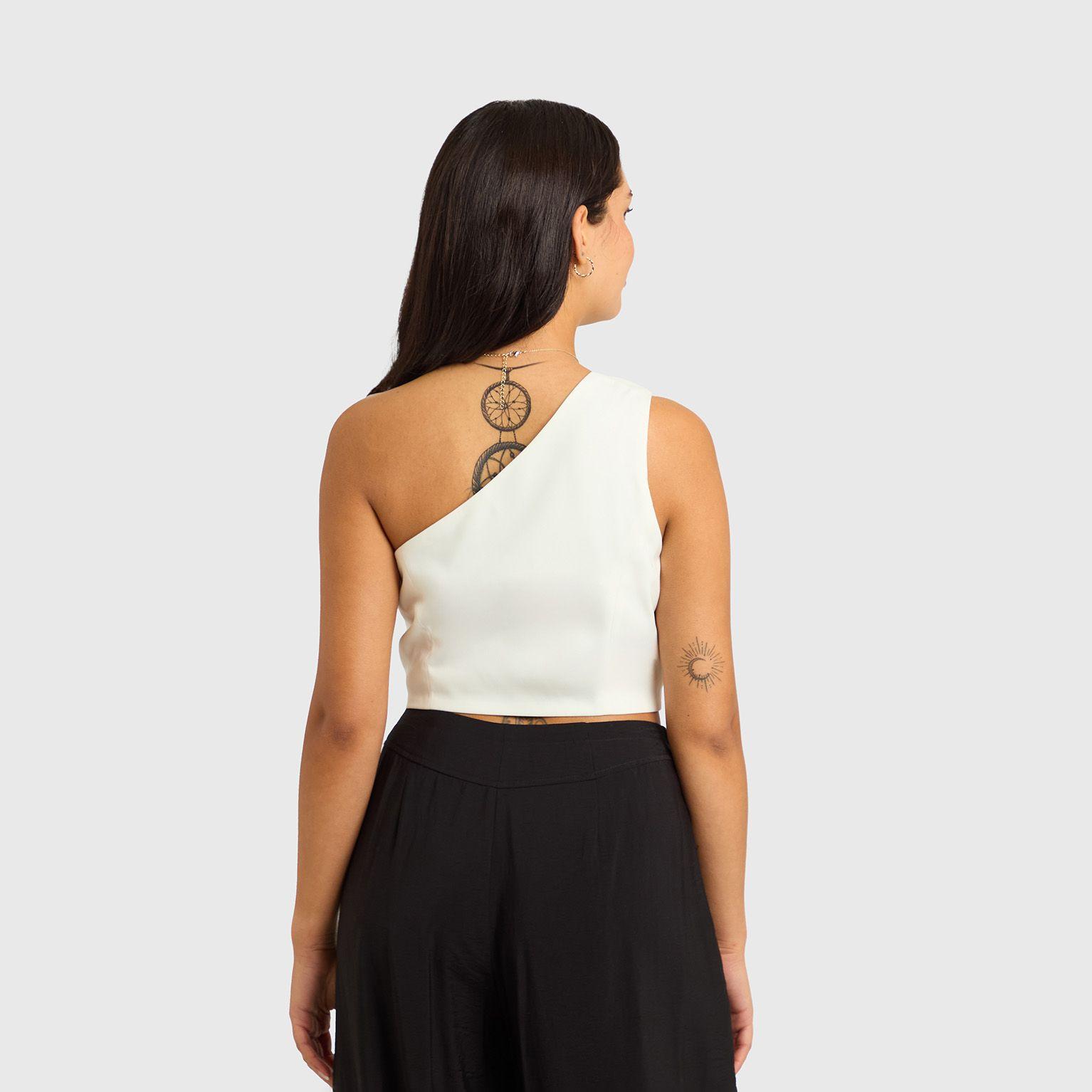Blusa Mujer Gillette Asimétrico Crudo Fashions Park-2