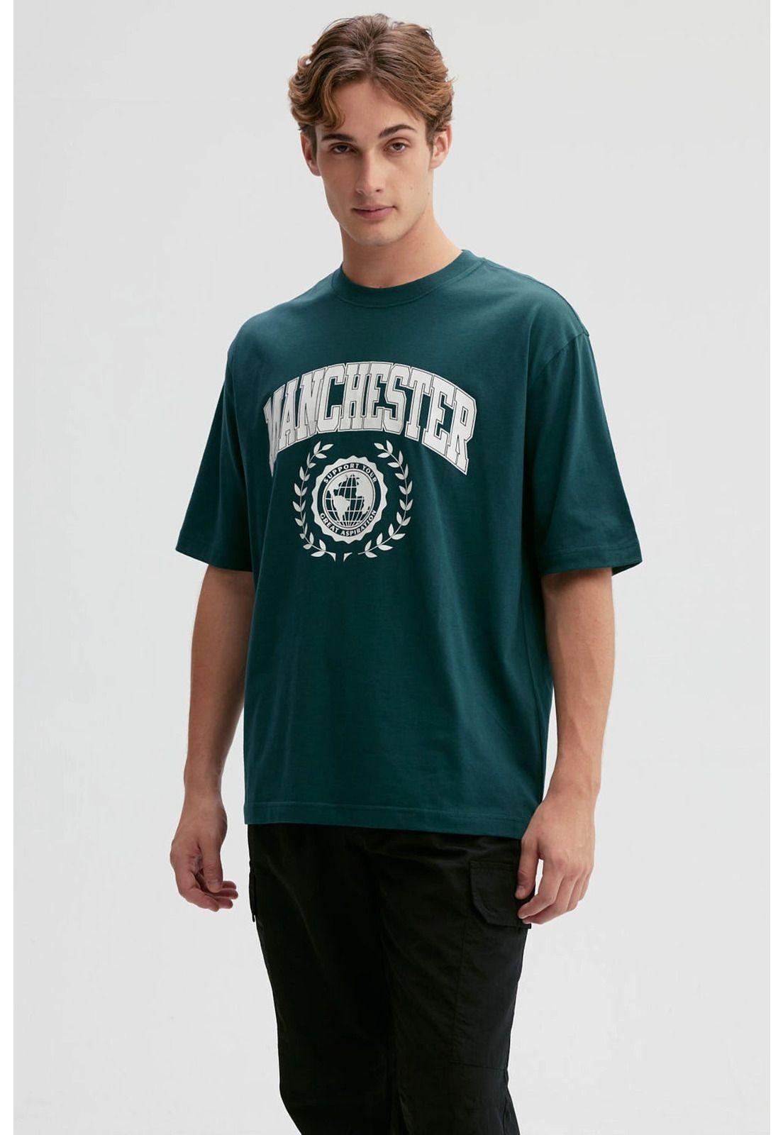 Polera Hombre Print Central Verde-0