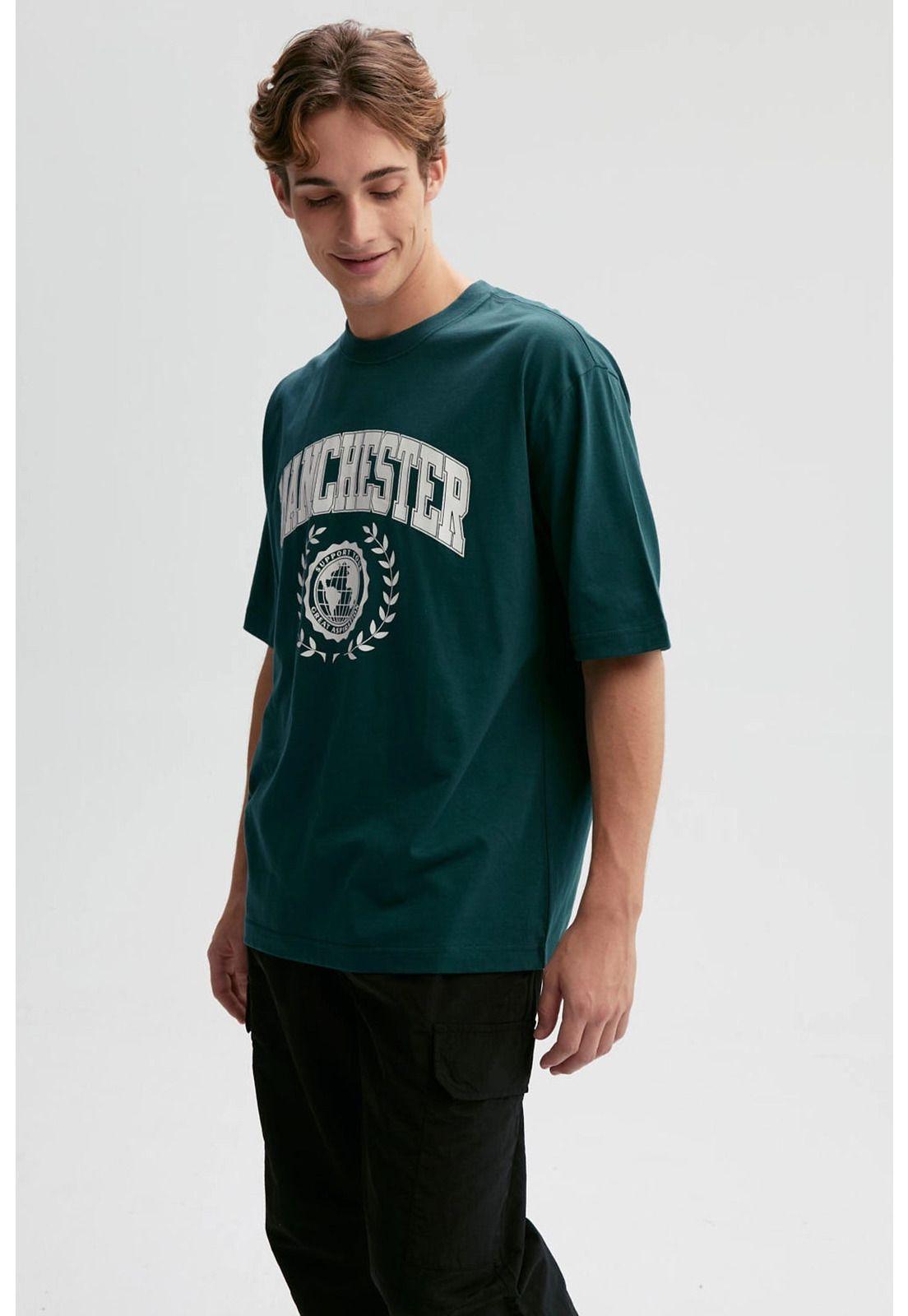 Polera Hombre Print Central Verde-1