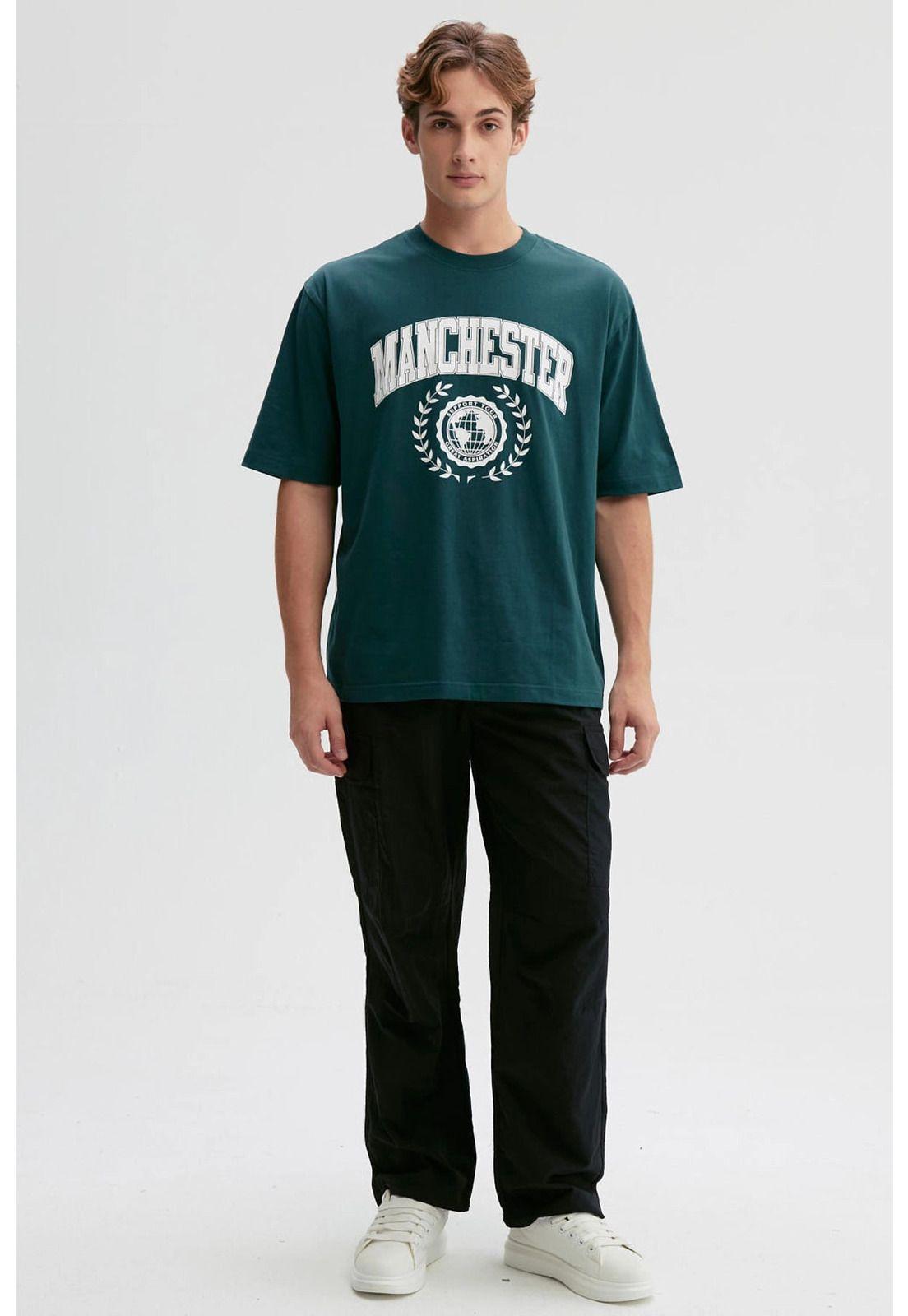 Polera Hombre Print Central Verde-3