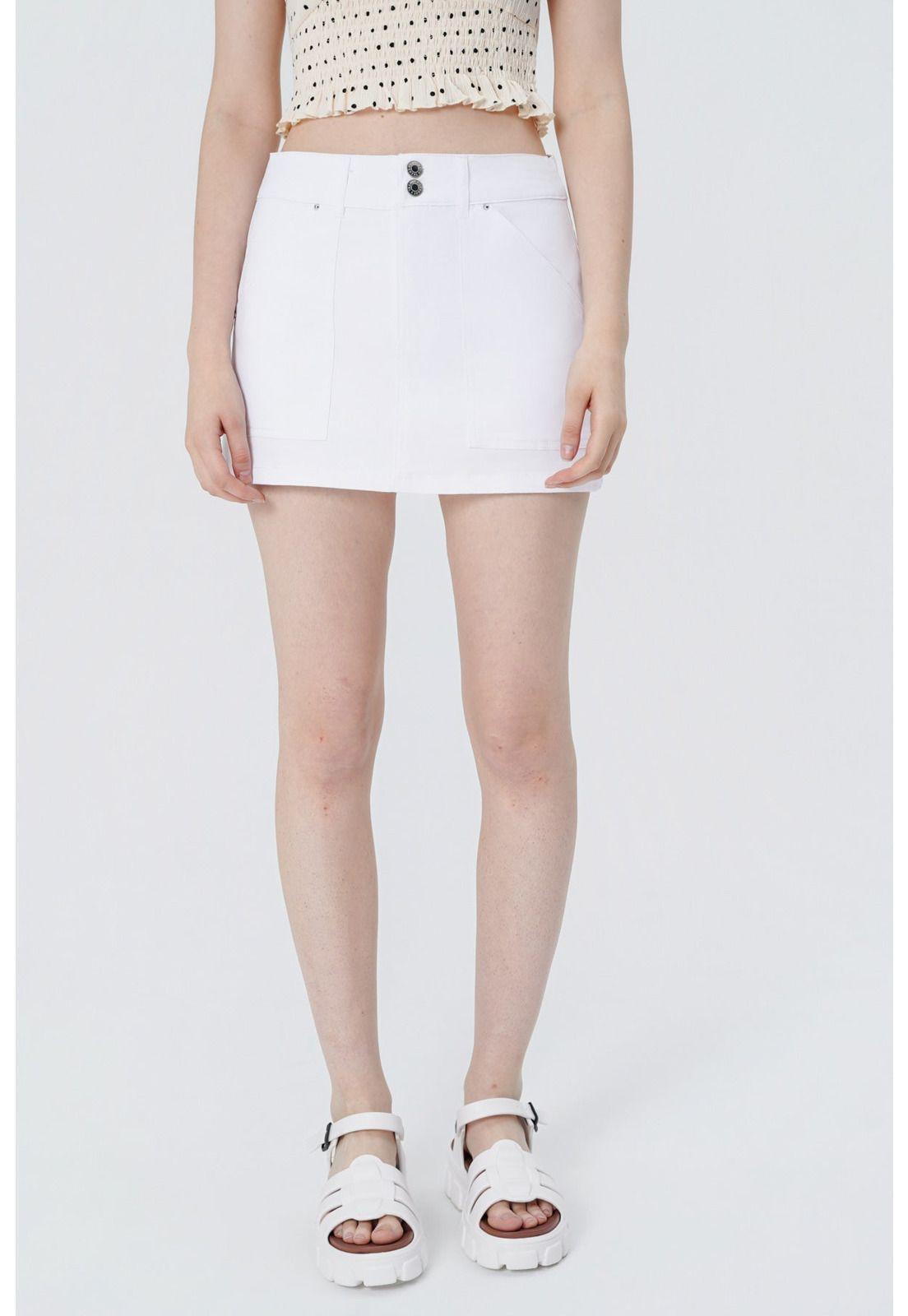 Short Falda Pantalón Mujer Blanco-0