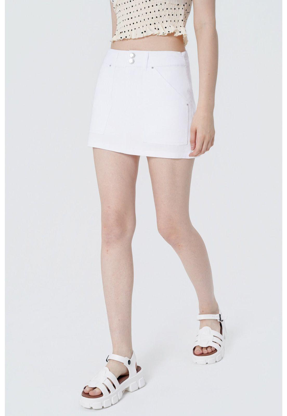Short Falda Pantalón Mujer Blanco-1