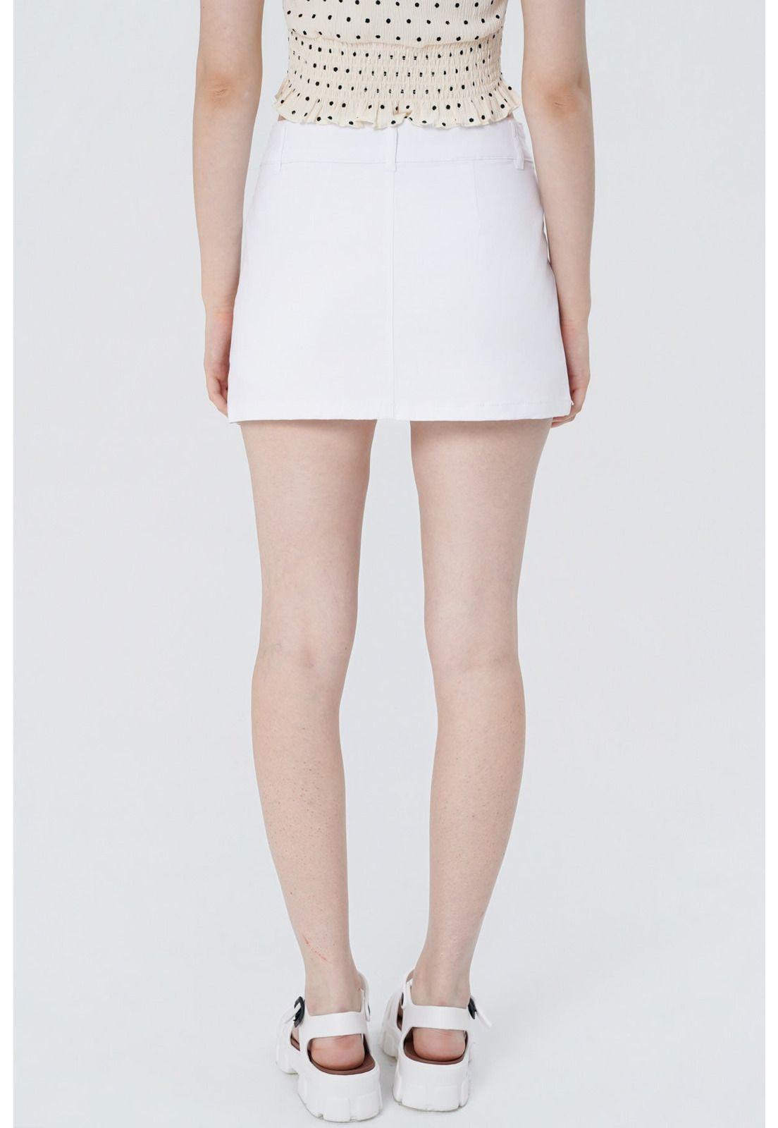 Short Falda Pantalón Mujer Blanco-2