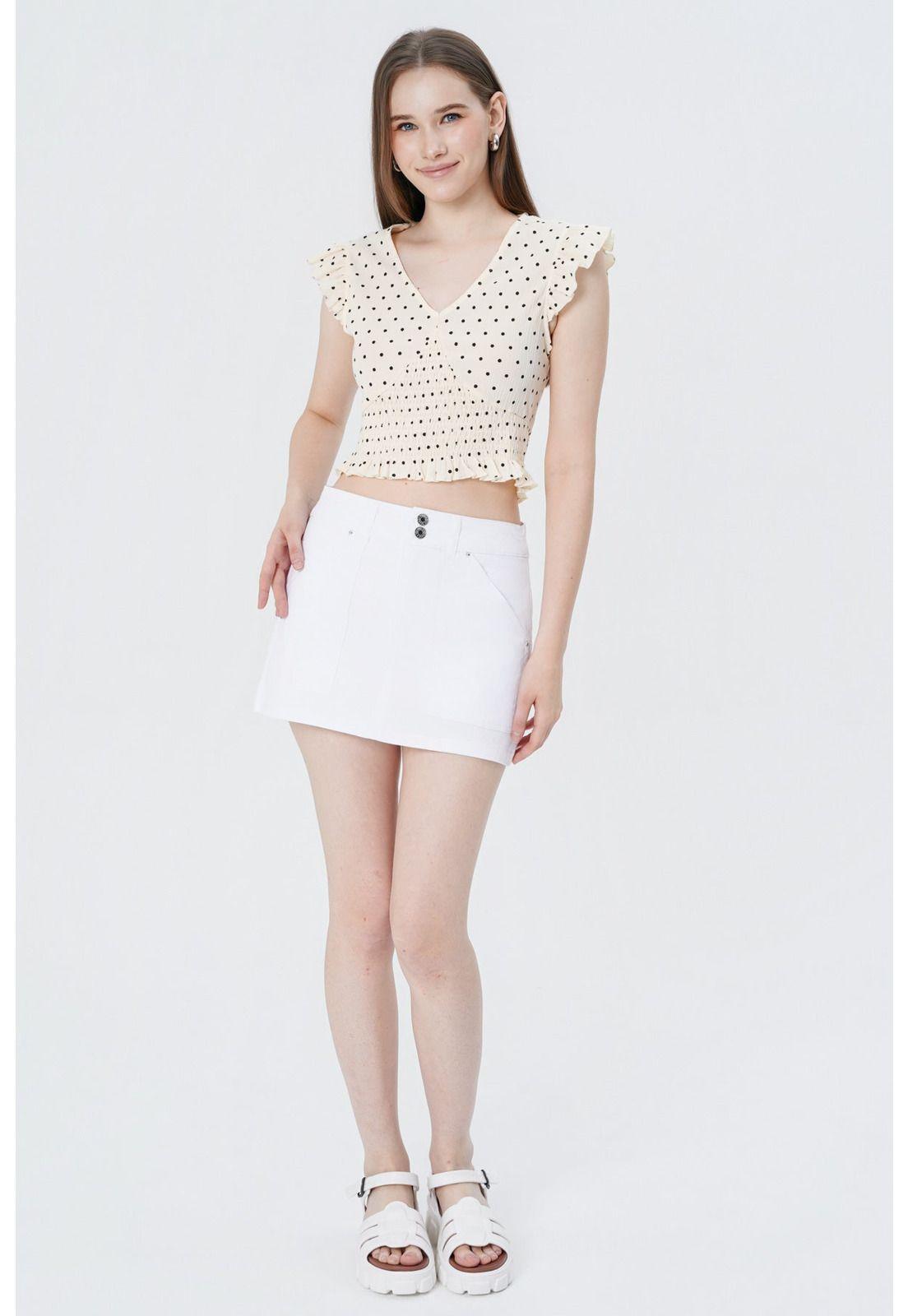 Short Falda Pantalón Mujer Blanco-3