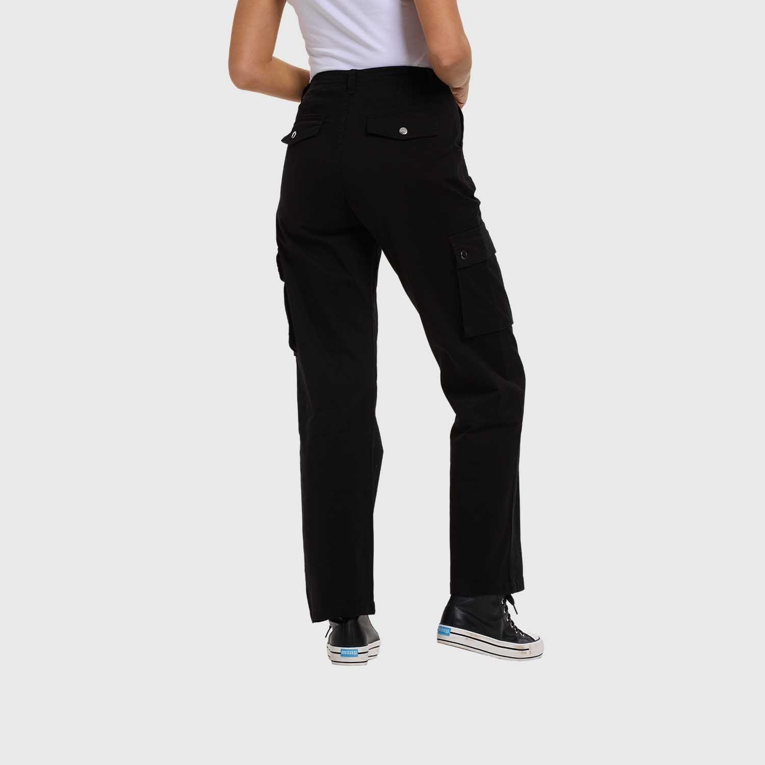 Pantalón Mujer Cargo Gabardina Negro Fashion's Park-2