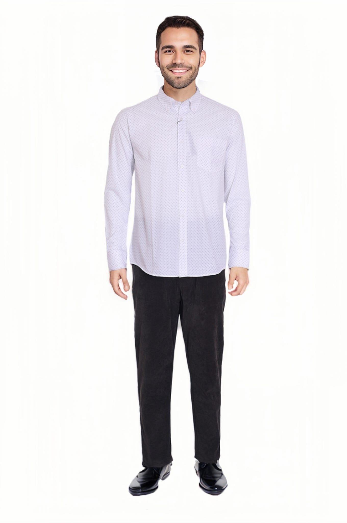 Camisa Hombre Fantasía Blanco/ Celeste-2