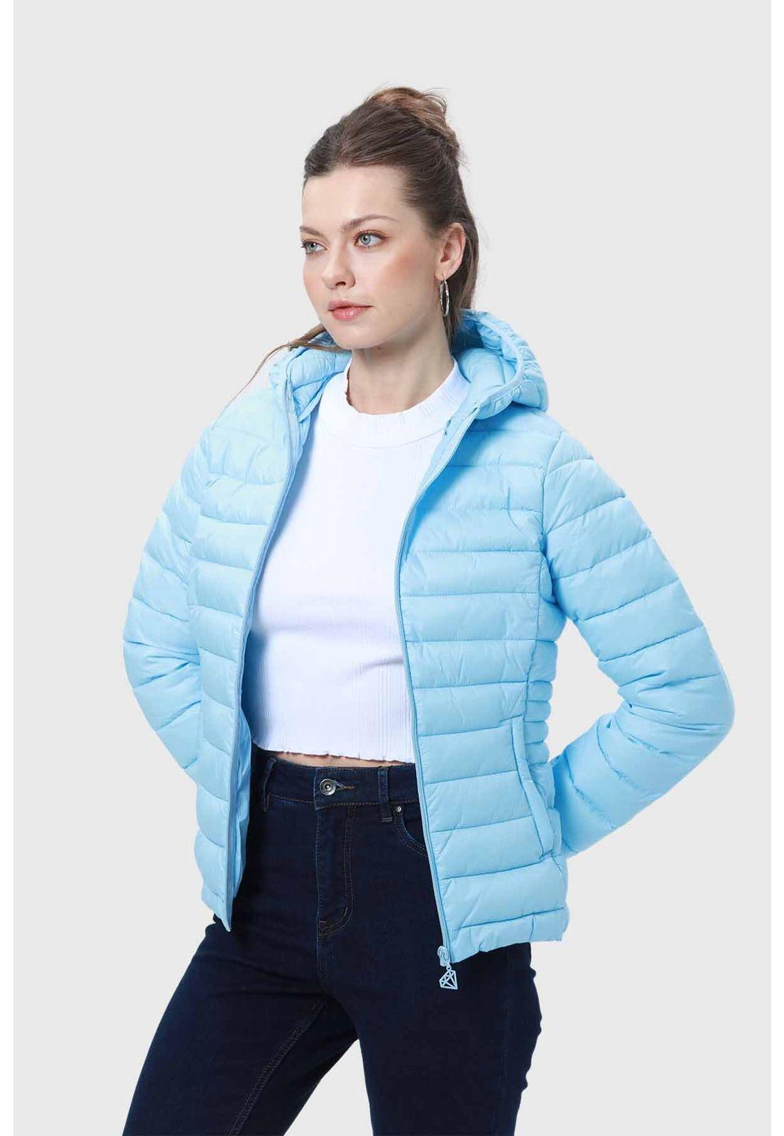 Parka Mujer Corta Plummy Celeste-1