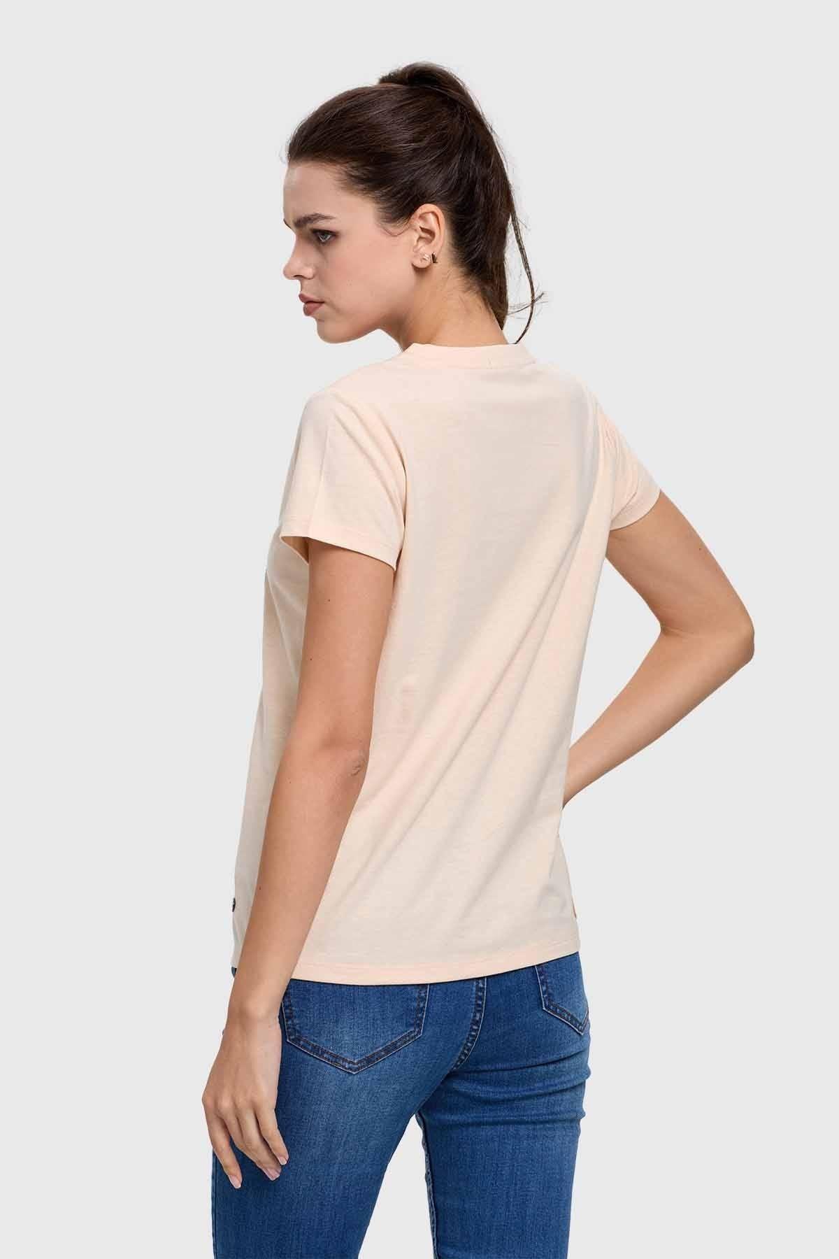 Polera Mujer Básica Print Beige-2