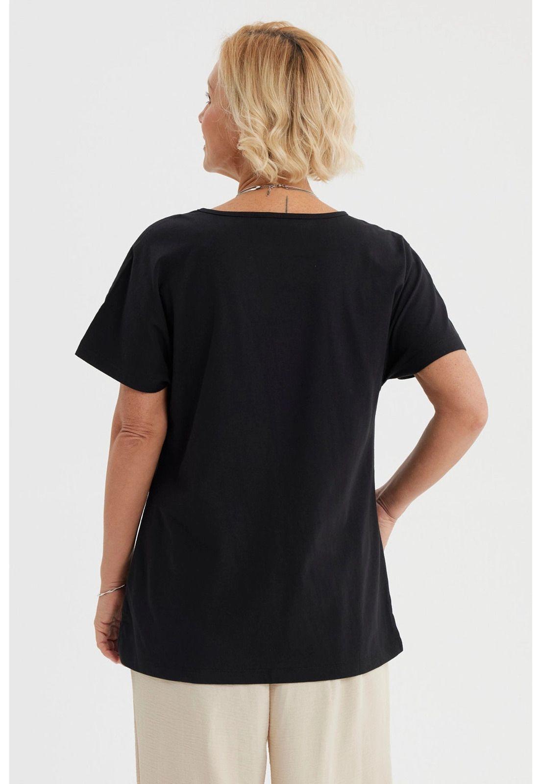 Polera Mujer Cuello Bote Negro- ll-2