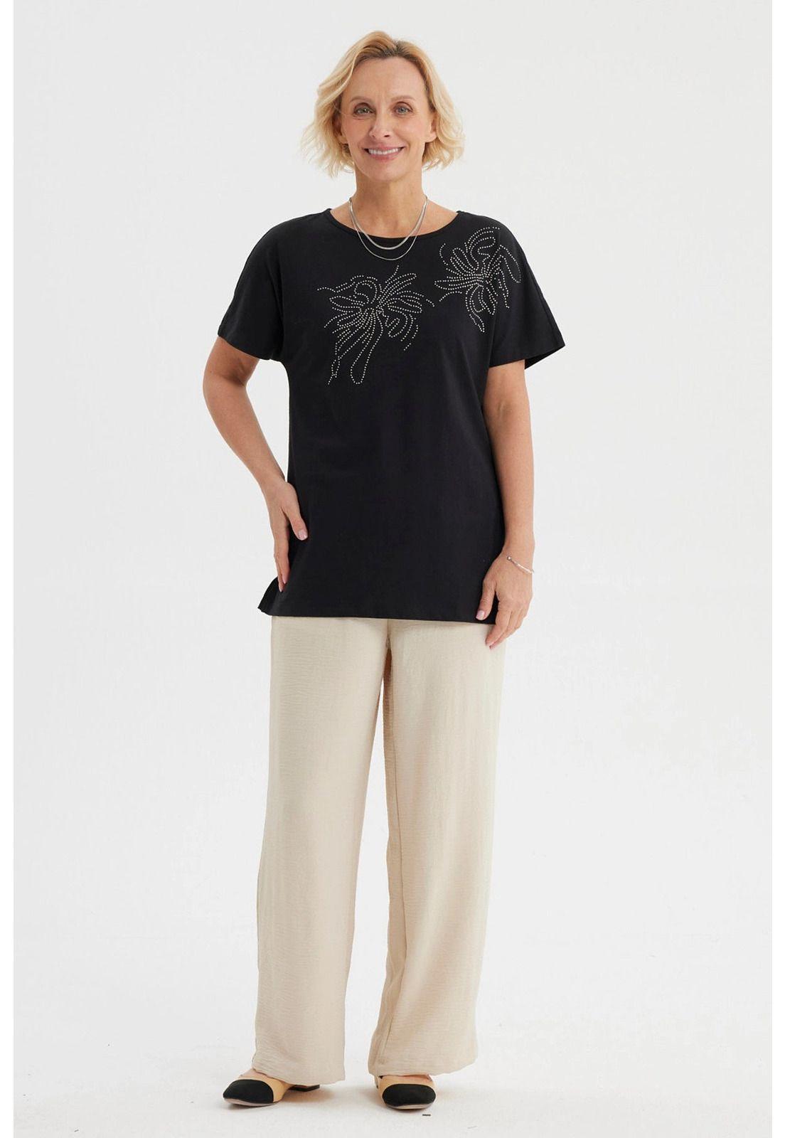 Polera Mujer Cuello Bote Negro- ll-3