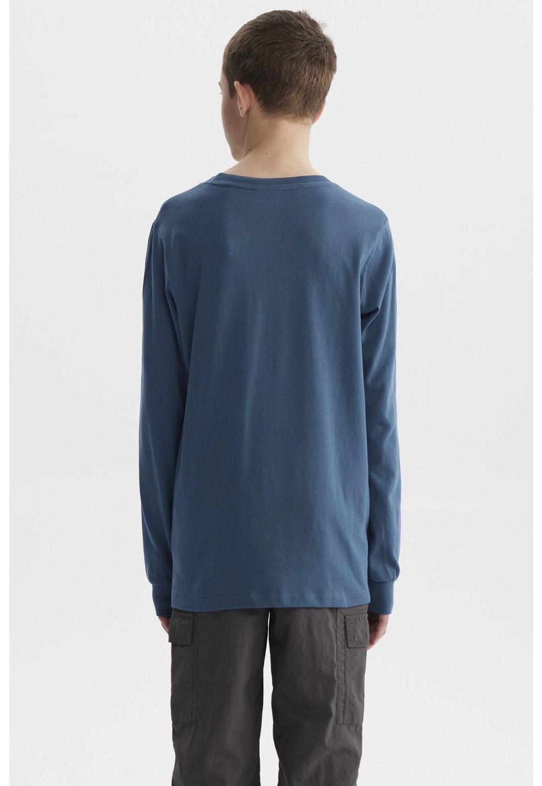 Polera Niño Puño Y Print Azul Petroleo-2