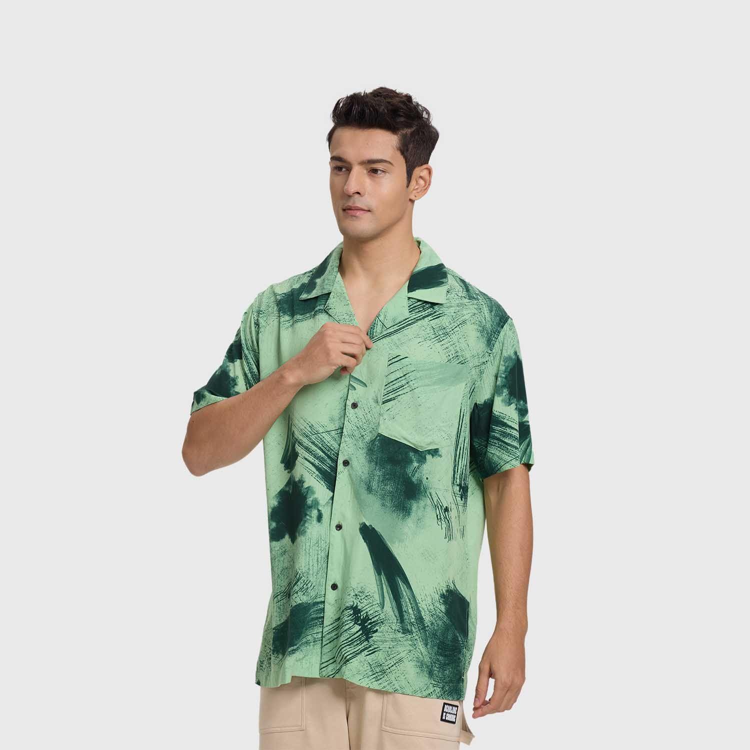 Camisa Hombre Marmolado Verde Fashion's Park-1