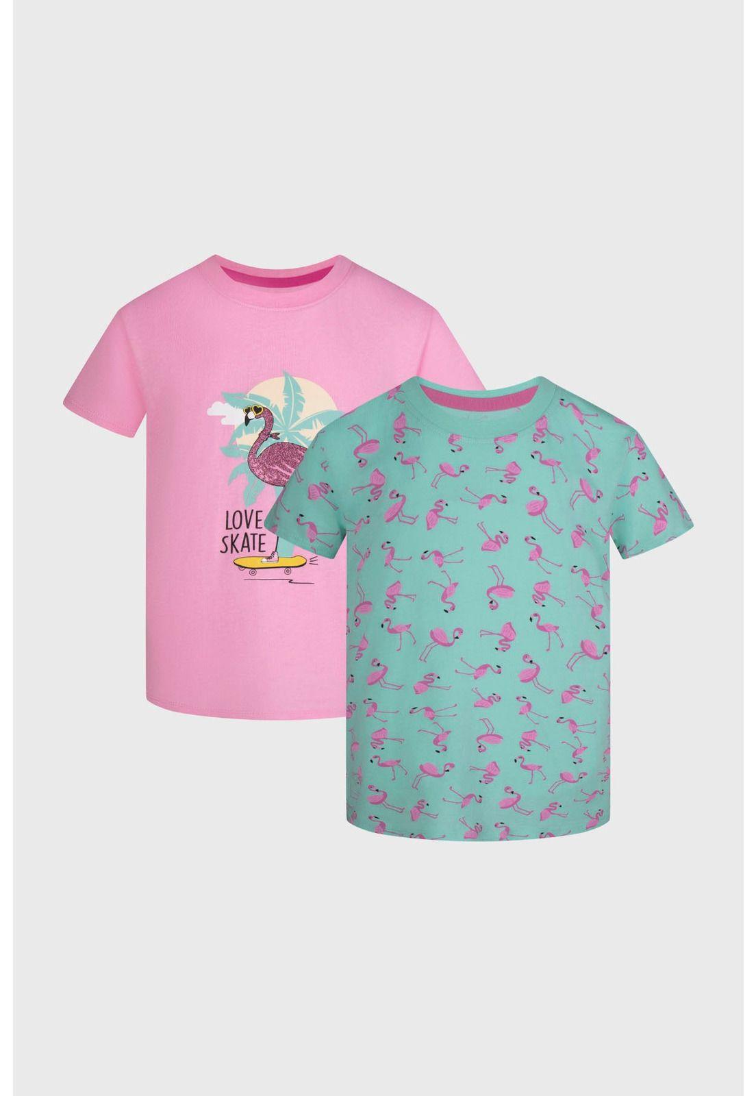 Polera Niña Bipack Print Rosado-0
