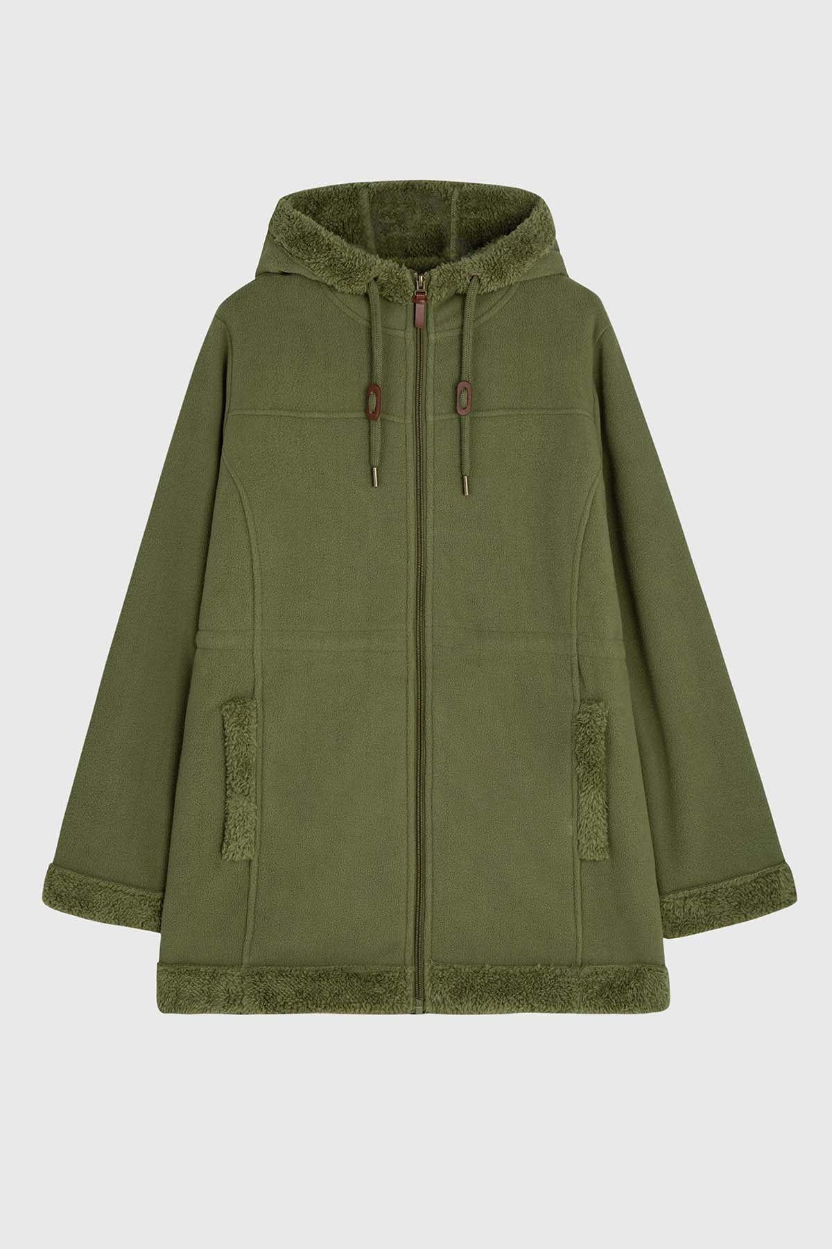 Polar Mujer Largo Doble Faz Verde-0