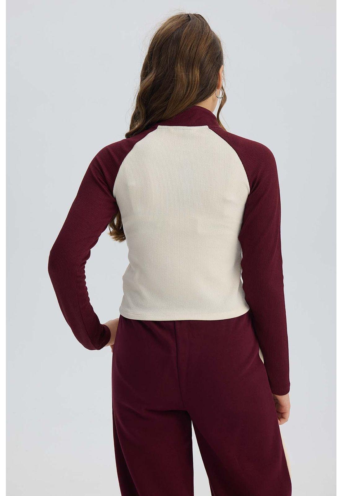 Polera Niña Medio Cierre Burdeo-2