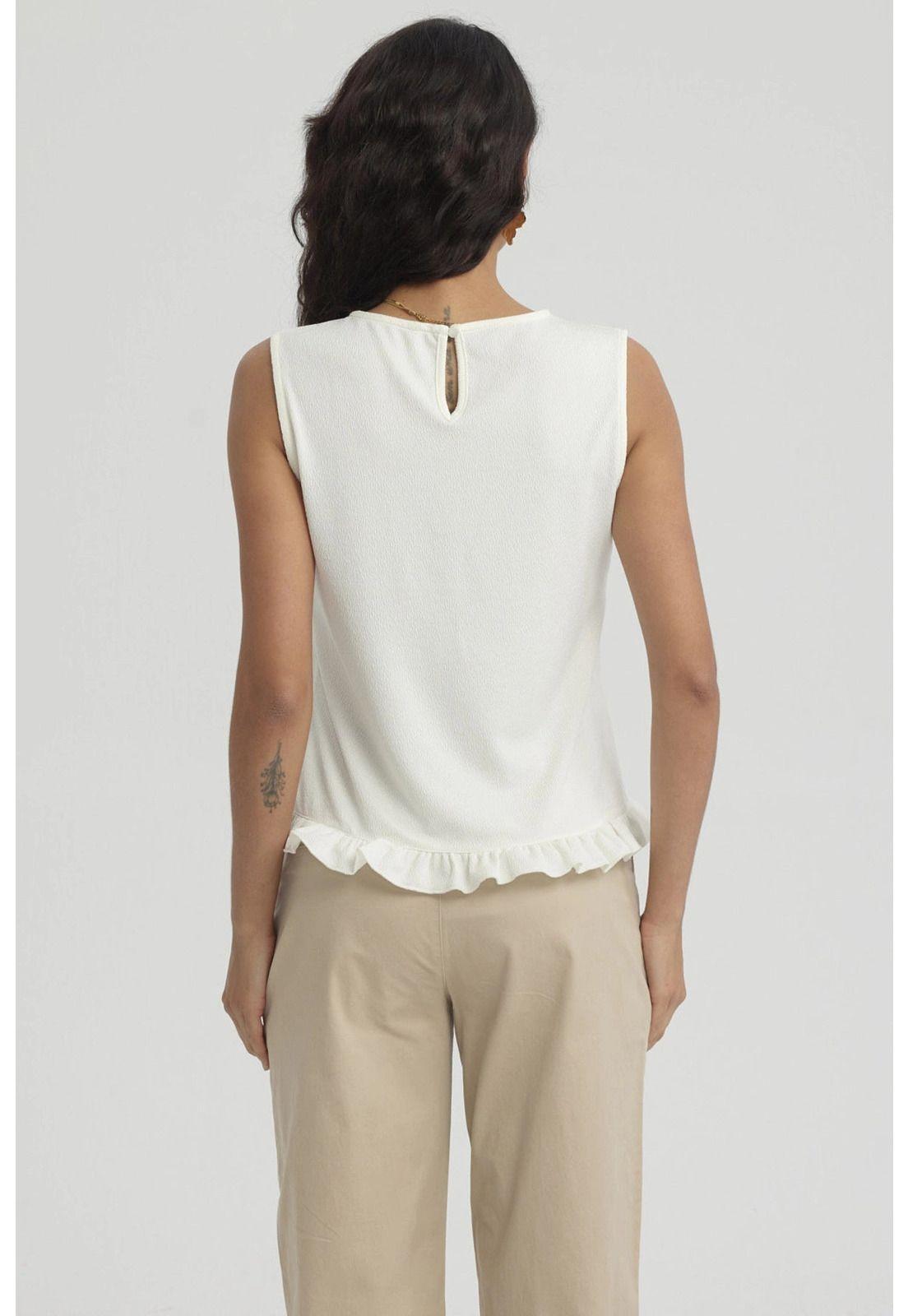 Polera Mujer Basta Con Vuelos Crema-2