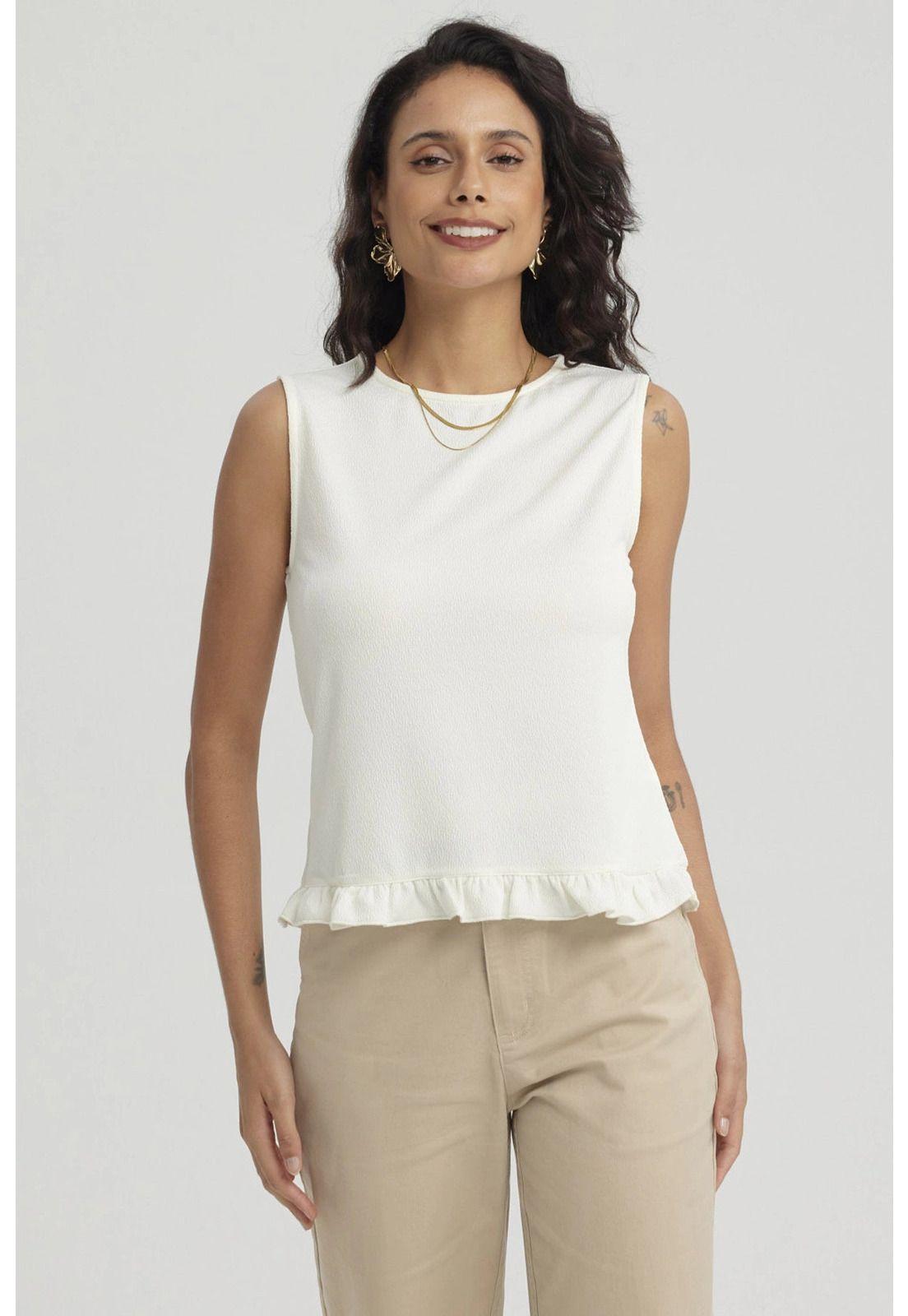 Polera Mujer Basta Con Vuelos Crema-4