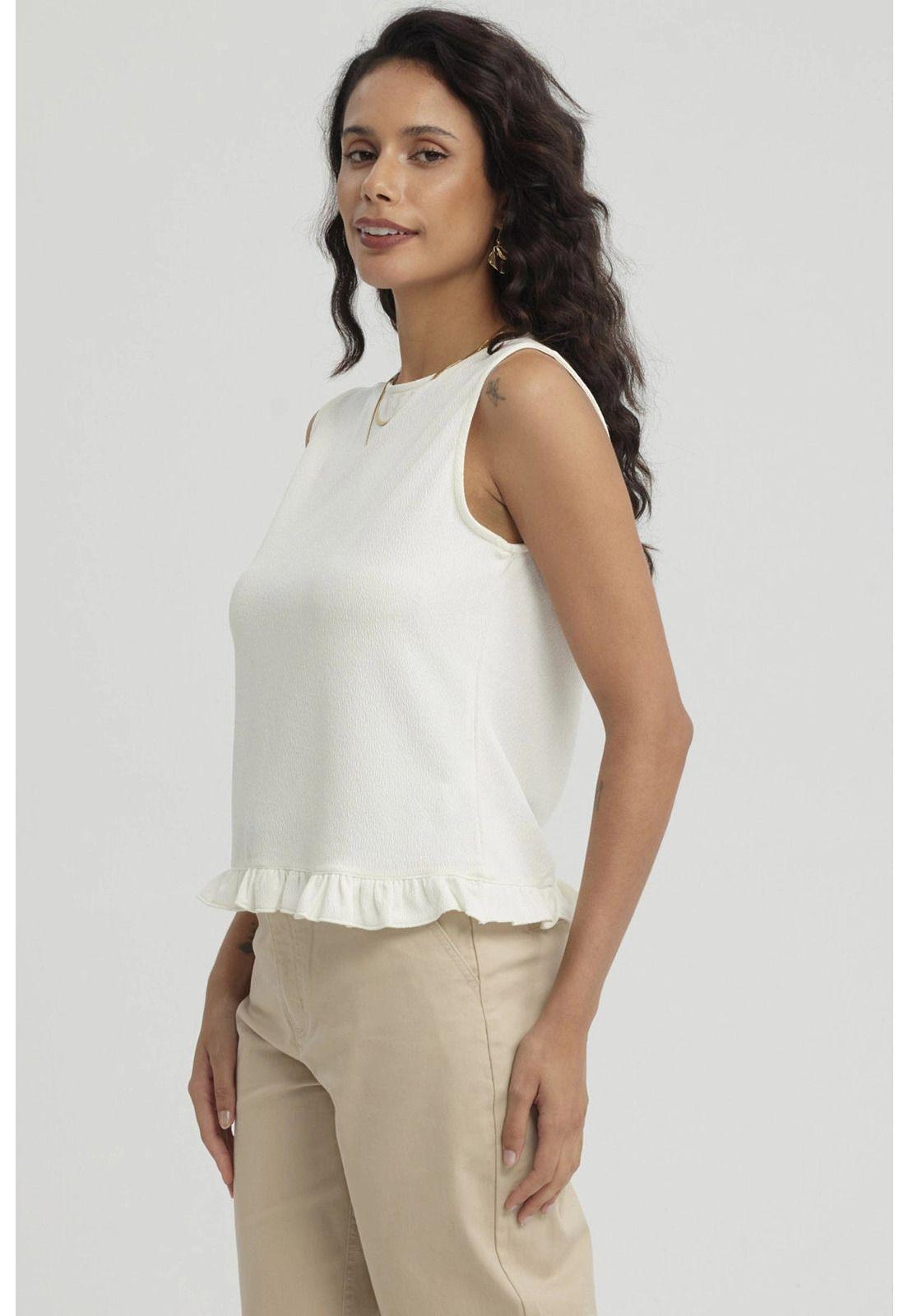 Polera Mujer Basta Con Vuelos Crema-5