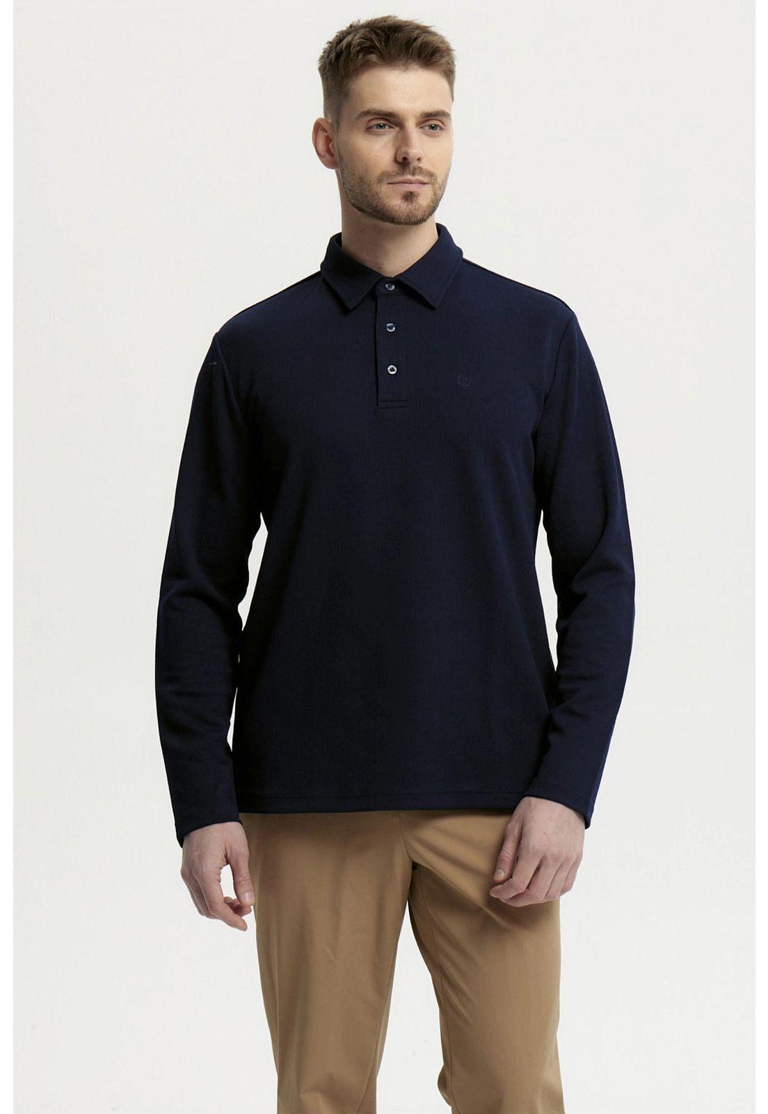 Polera Hombre Slim Cuello Polo Azul Marino-0