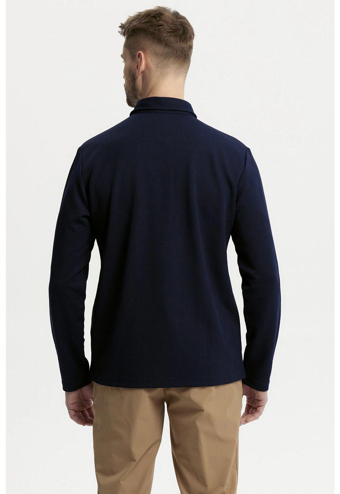 Polera Hombre Slim Cuello Polo Azul Marino-2