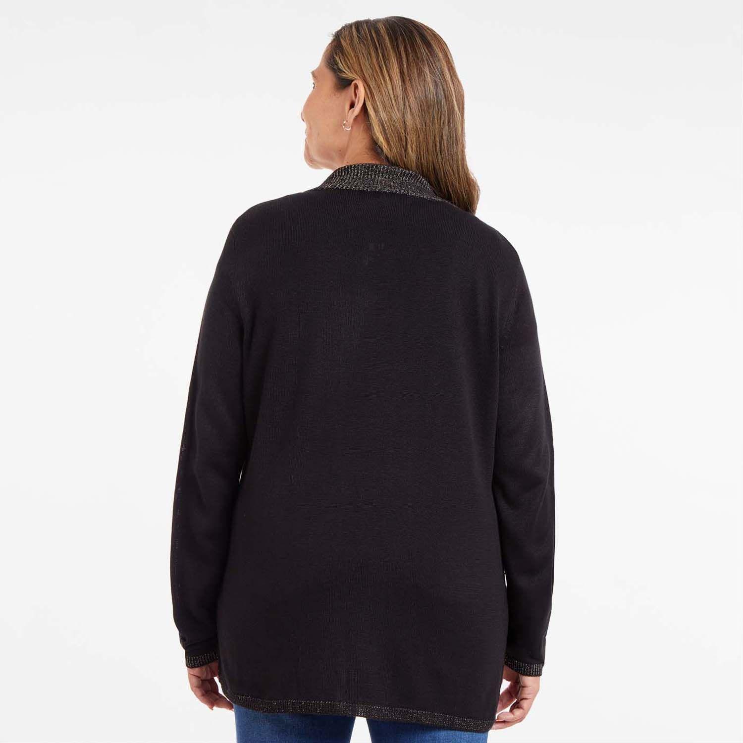 Sweater Tapado Negro Mujer-2