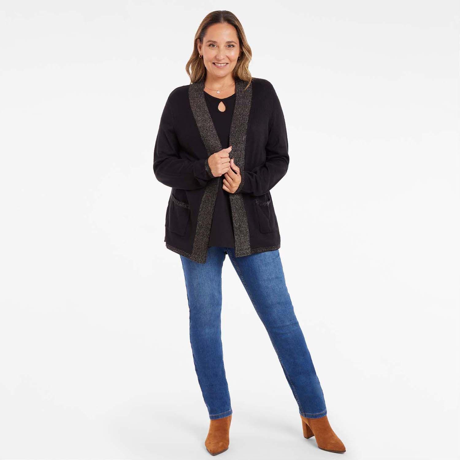 Sweater Tapado Negro Mujer-3