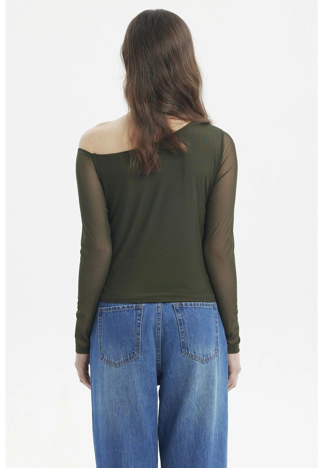 Polera Mujer Asimétrica Verde-2