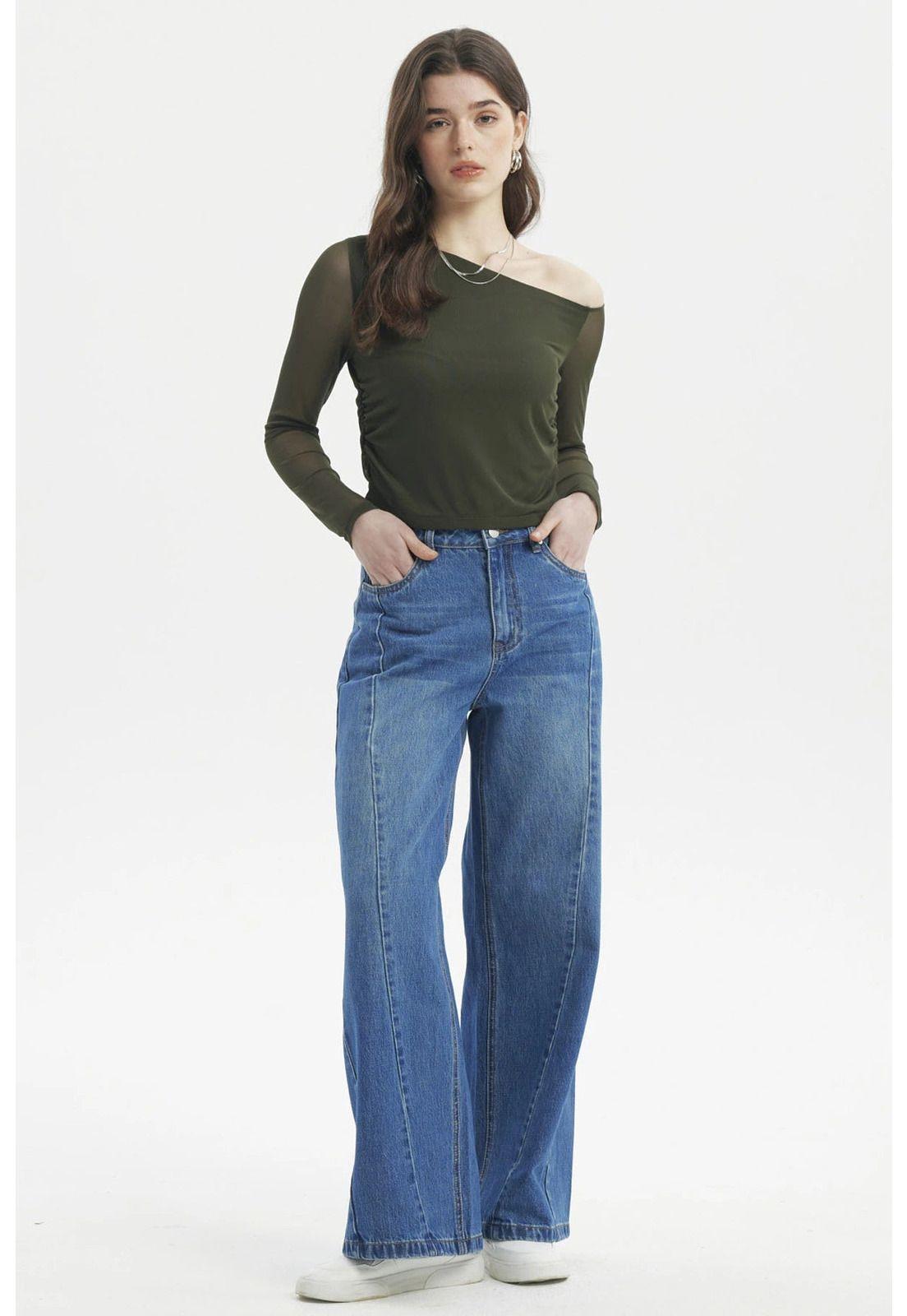 Polera Mujer Asimétrica Verde-3