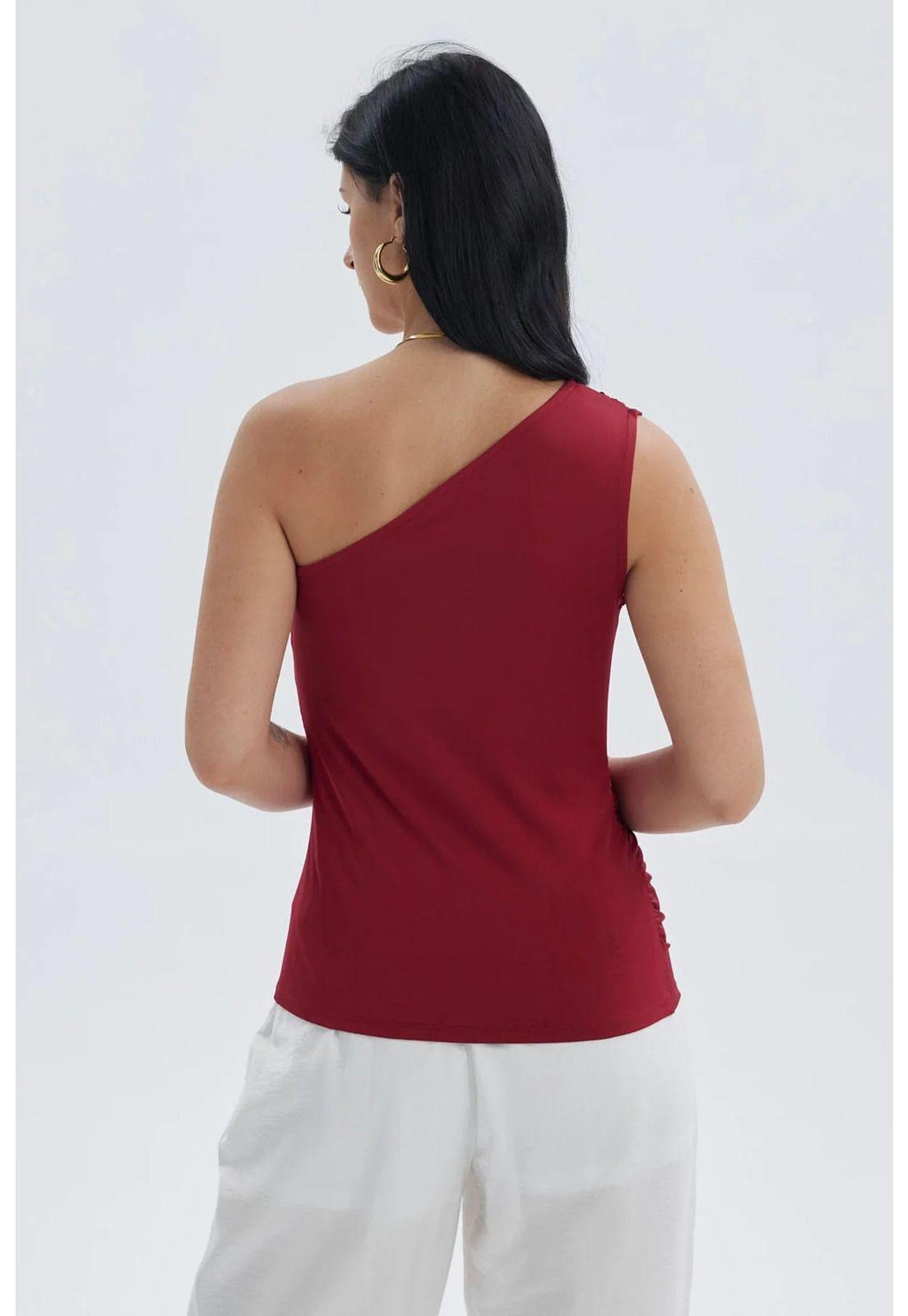 Polera Mujer Asimétrico Rojo Oscuro-2