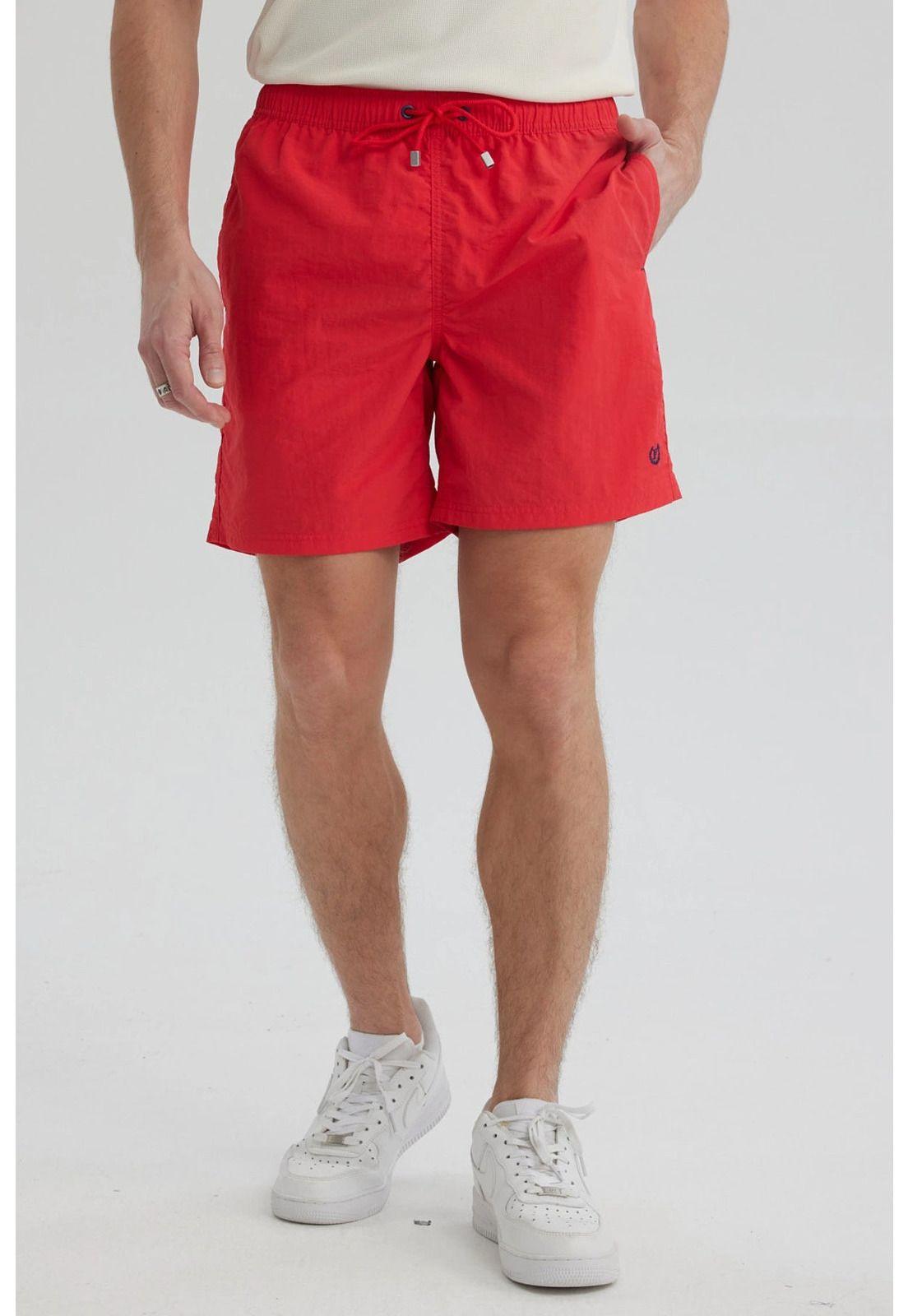 Short de Baño Hombre Liso Rojo- ll-0