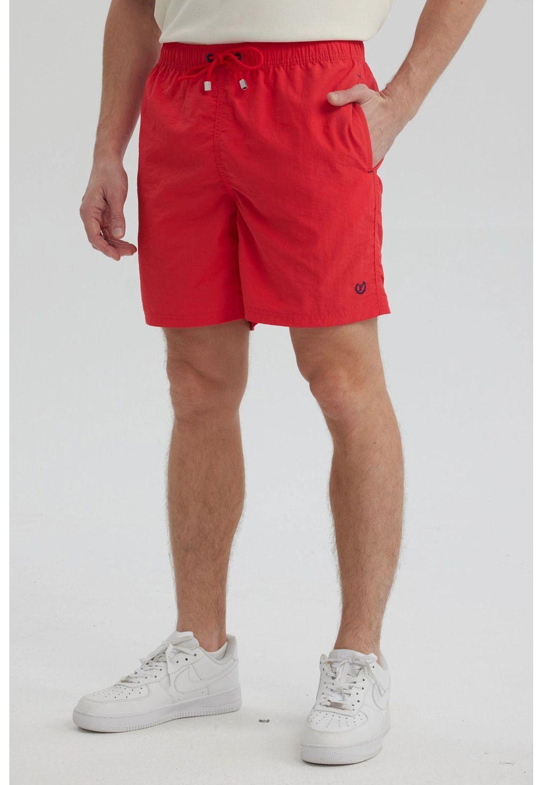 Short de Baño Hombre Liso Rojo- ll-1