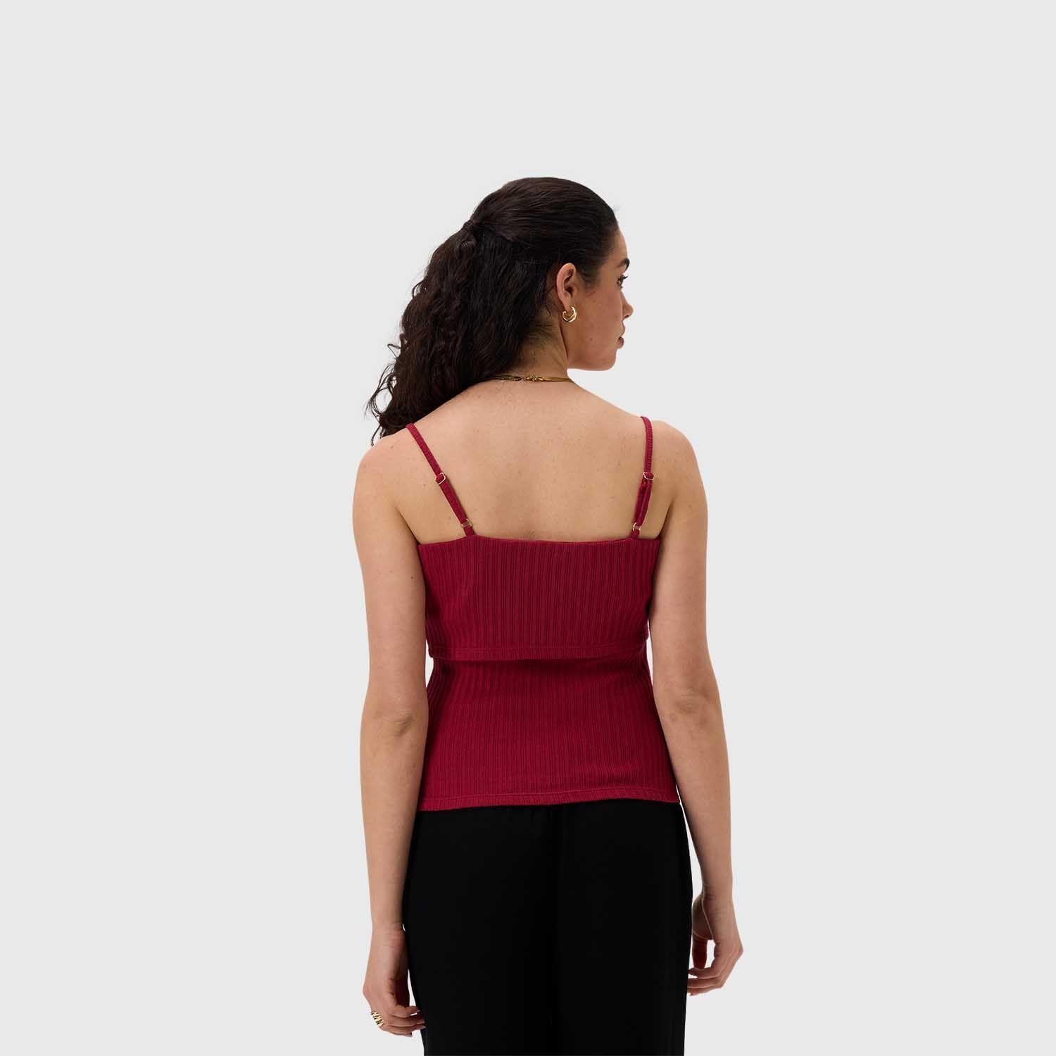 Polera Mujer Pabilo Rib Burdeo Fashion's Park-2