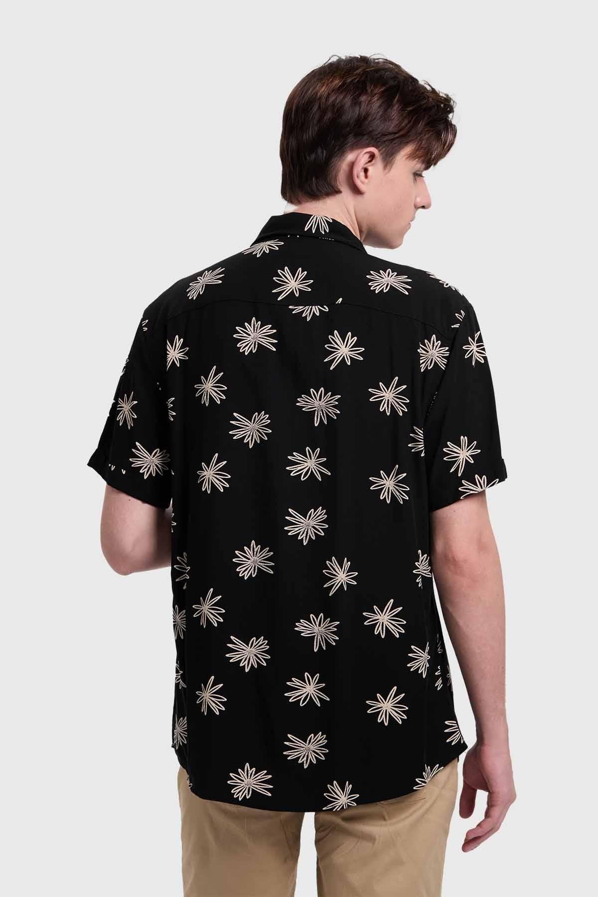 Camisa Hombre Mini Print Negro-2