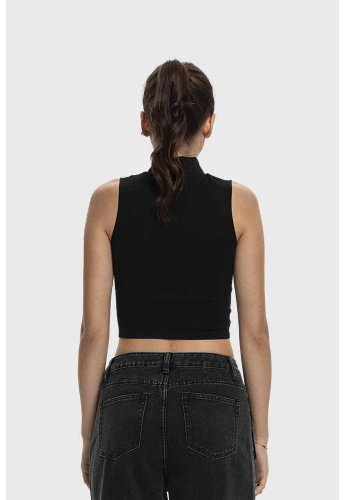 Polera Mujer Estilo Peto Negro-2