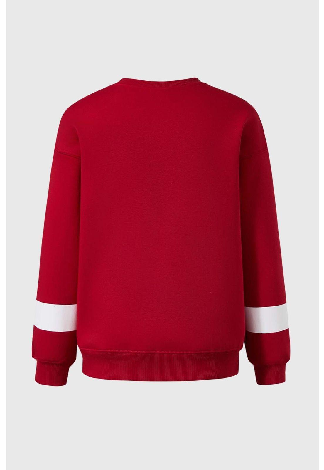 Polerón Niña Oversize Con Print Rojo-1