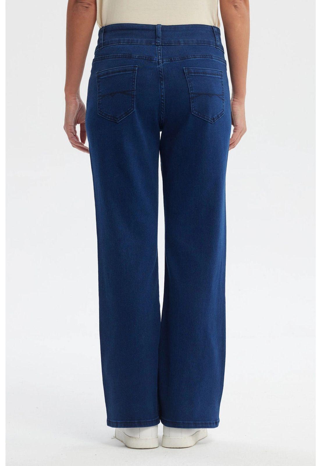 Jeans Mujer Flare Tiro Alto Azul - lV-2