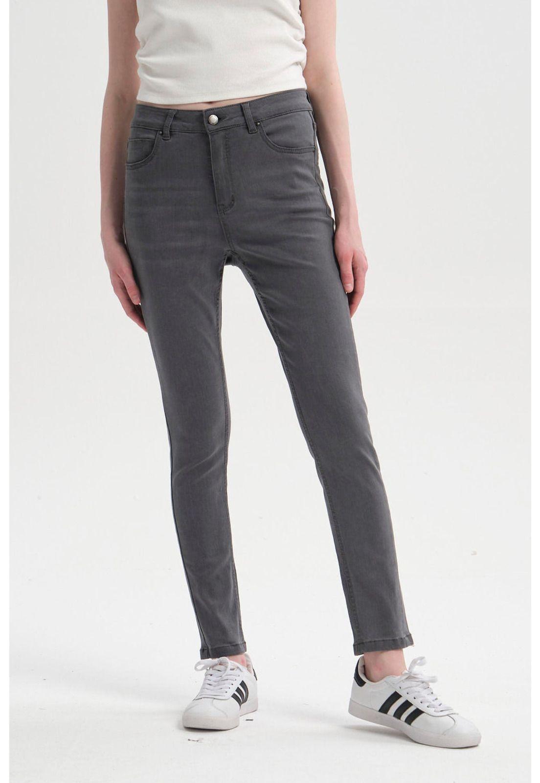 Jeans Mujer Super Skinny Estela Gris-0