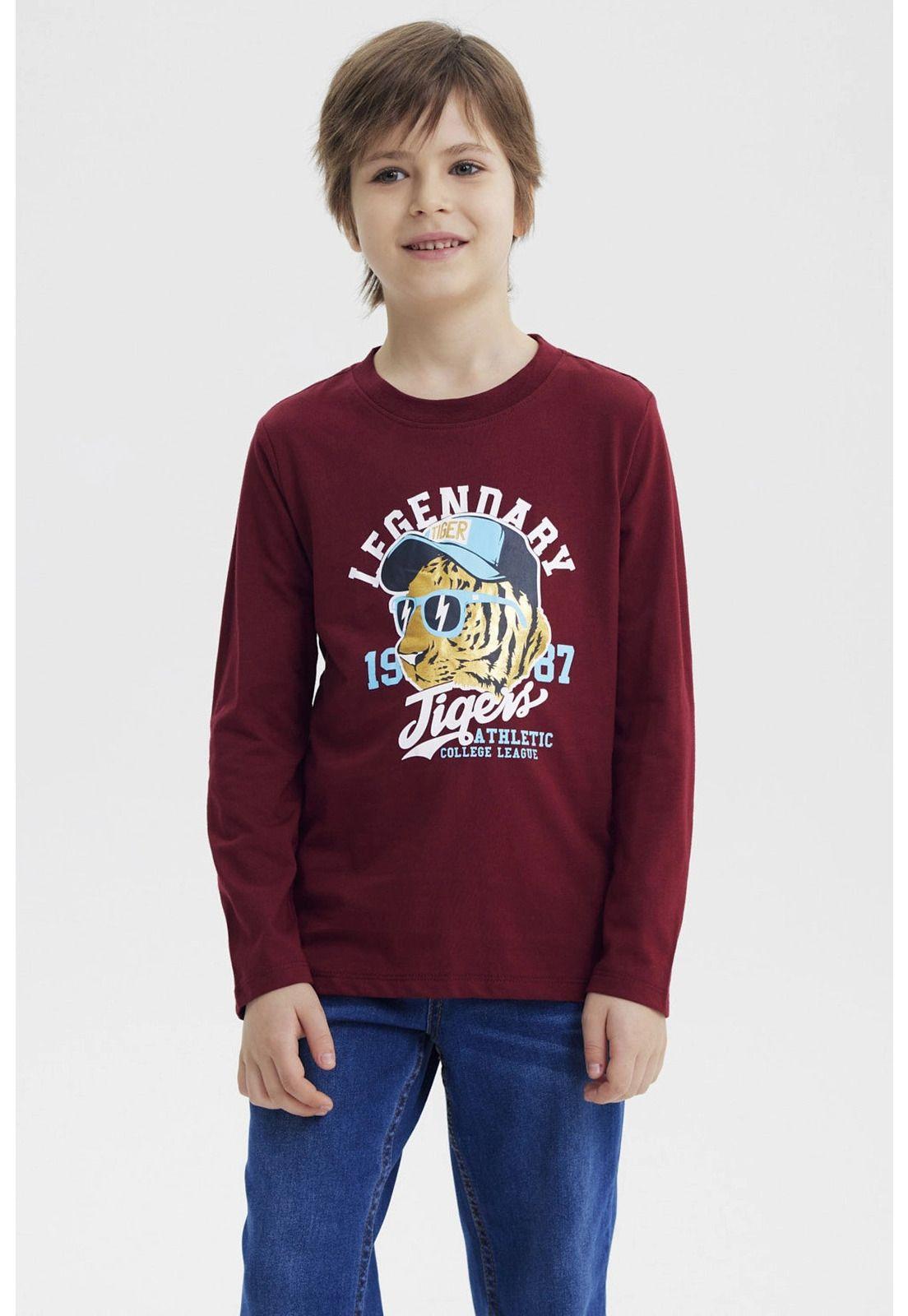 Polera Niño Slim Burdeo - lV-0