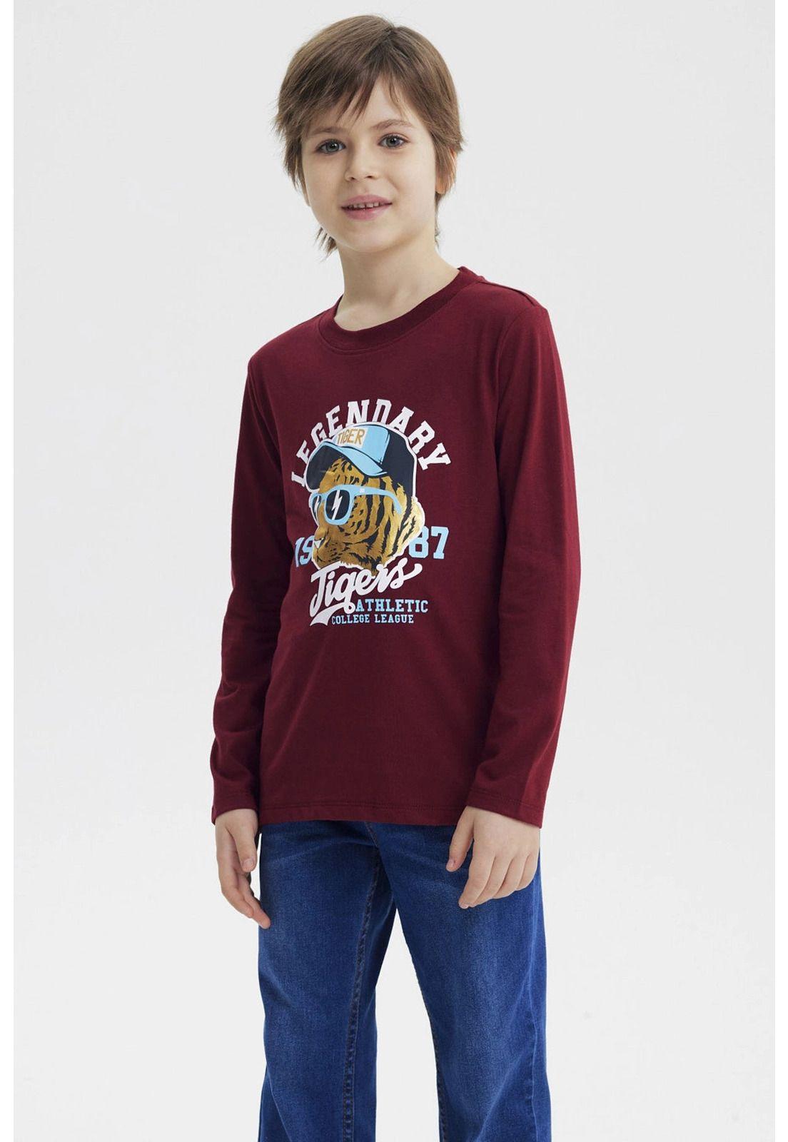 Polera Niño Slim Burdeo - lV-1