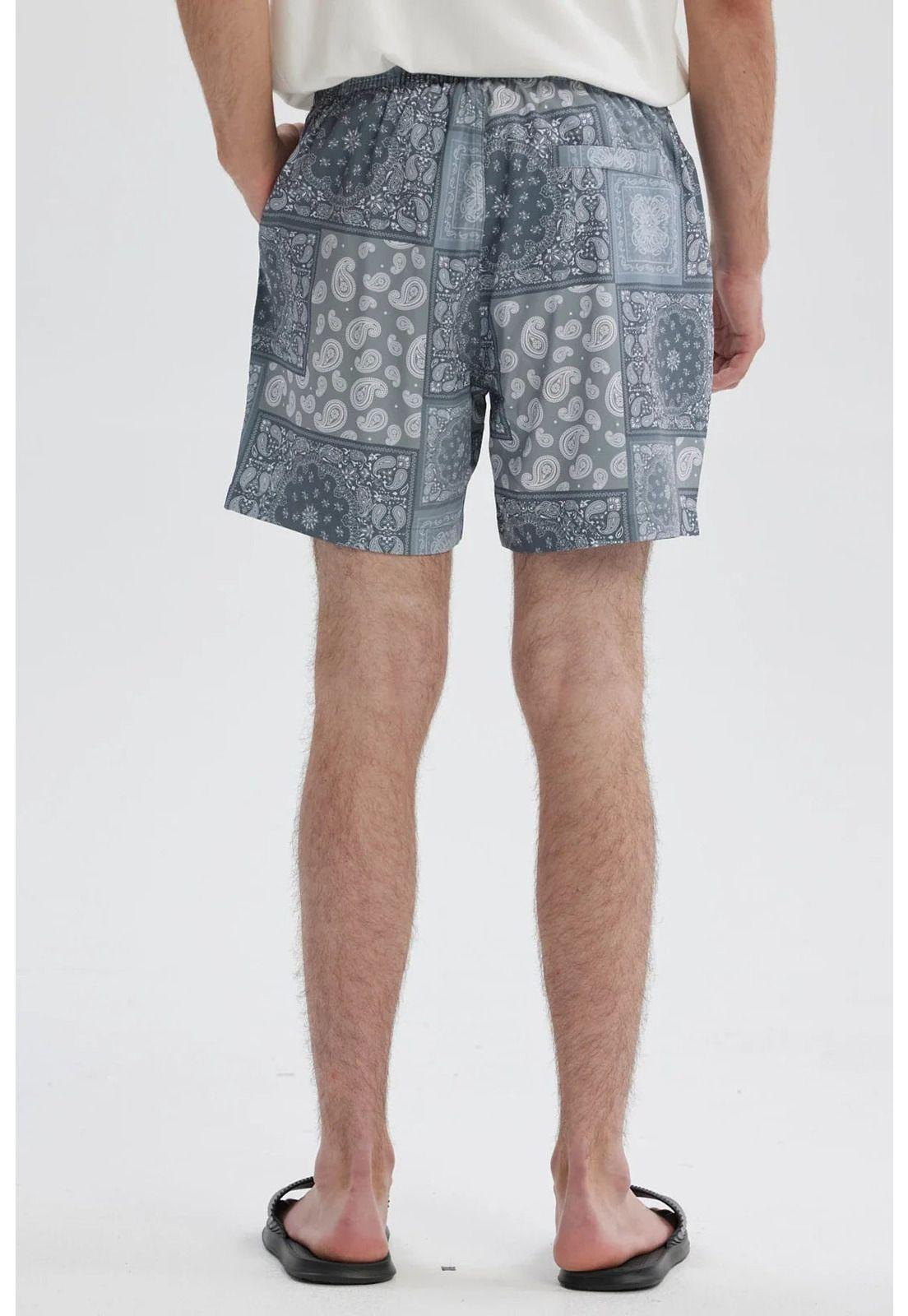 Short De Baño Hombre Print Bandana Gris-2