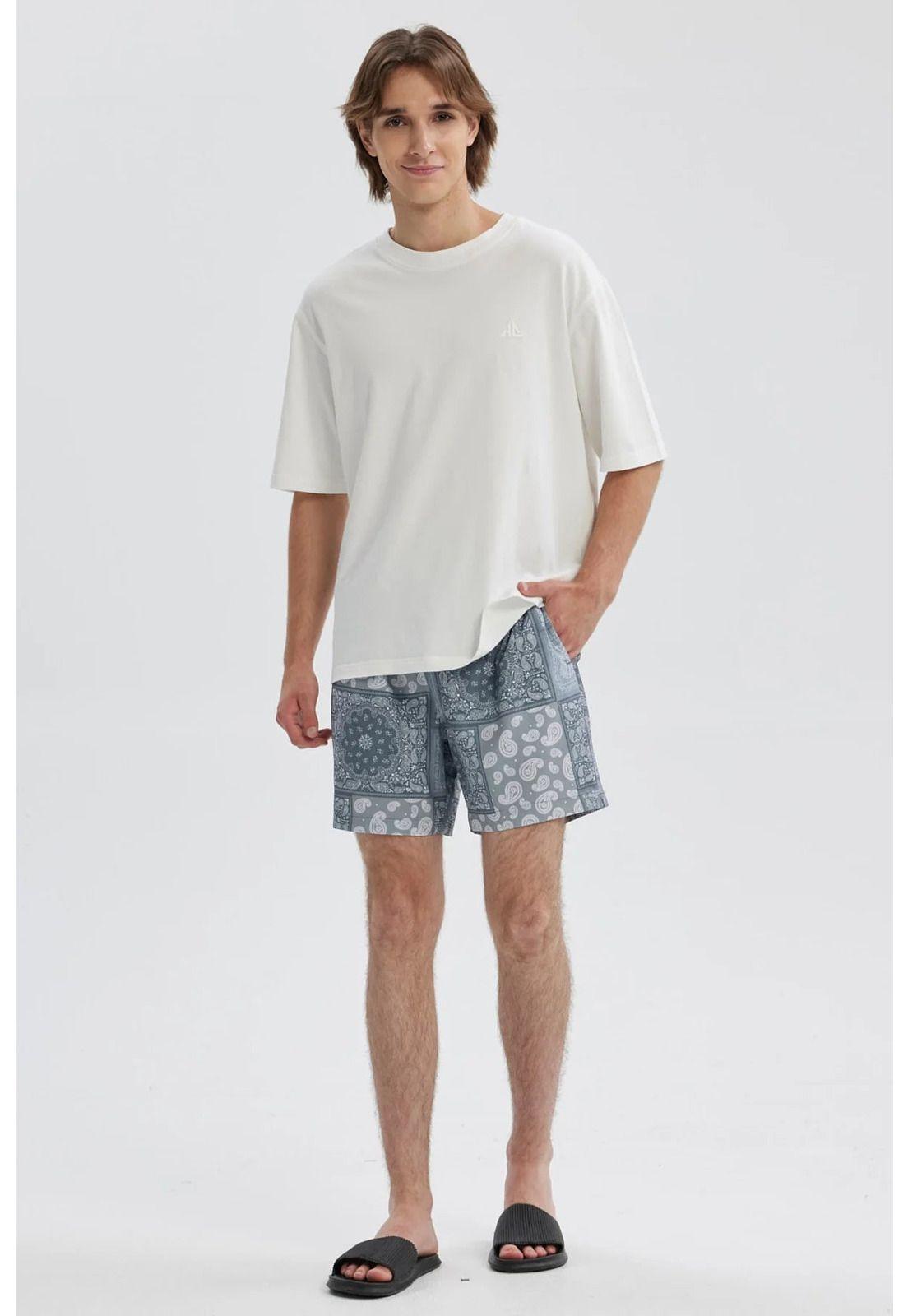 Short De Baño Hombre Print Bandana Gris-3