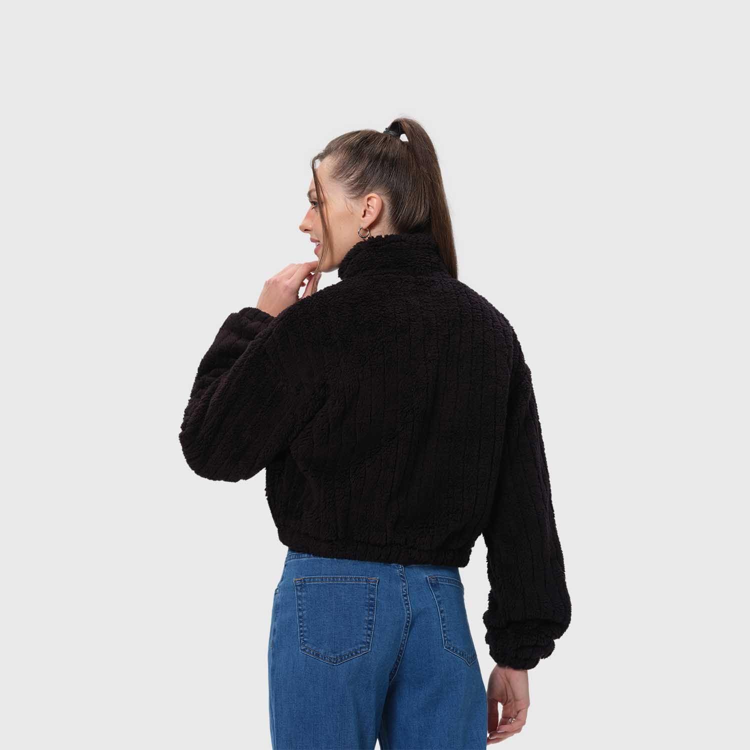 Chaqueta Mujer Tipo Polar Negro Fashion's Park-2